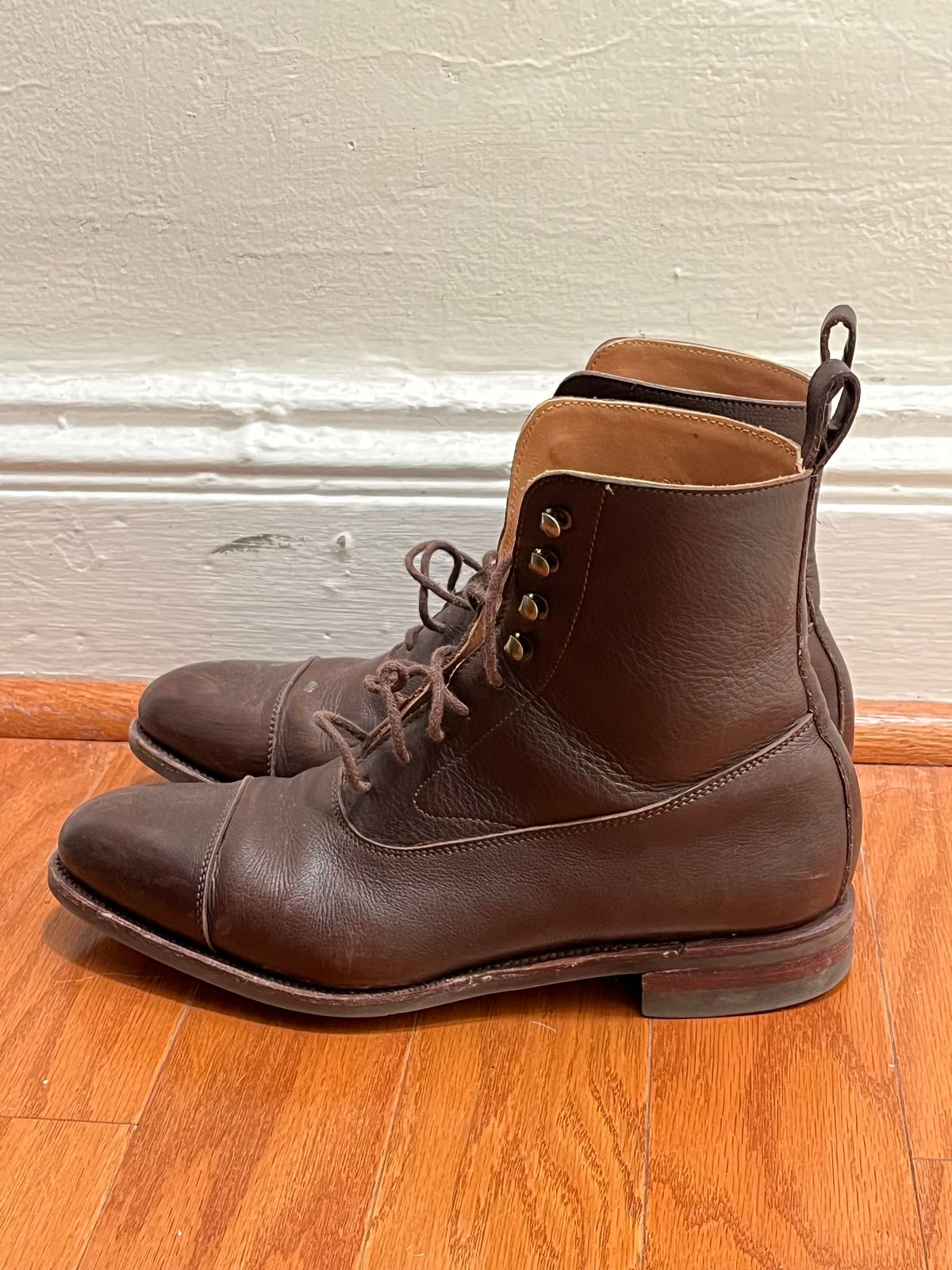 Photo by J_L on February 4, 2024 of the Meermin Balmoral Boot in D’Annonay Dark Brown Softcalf.