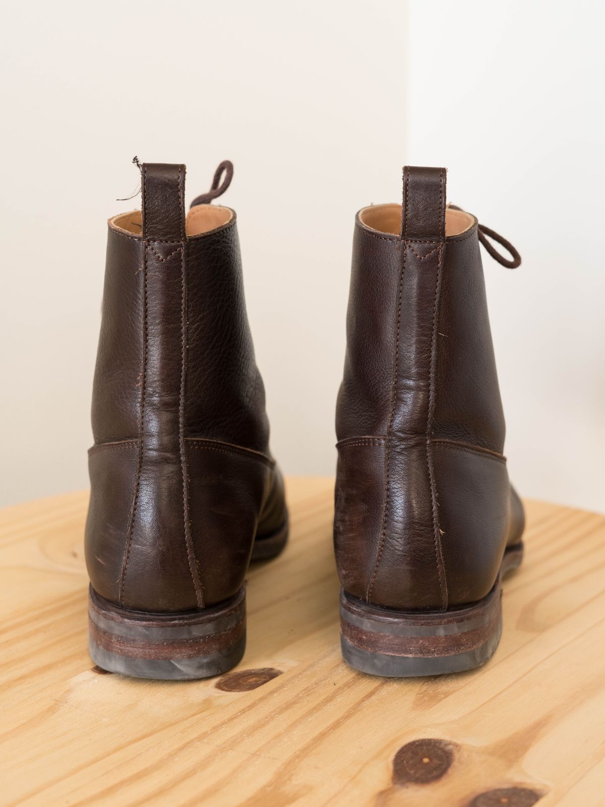 Photo by J_L on March 4, 2024 of the Meermin Balmoral Boot in D’Annonay Dark Brown Softcalf.