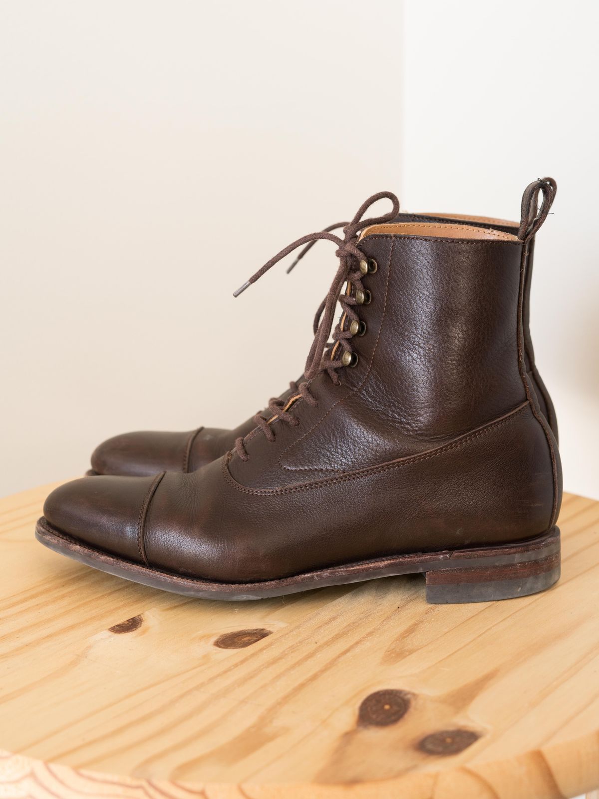 Photo by J_L on March 4, 2024 of the Meermin Balmoral Boot in D’Annonay Dark Brown Softcalf.