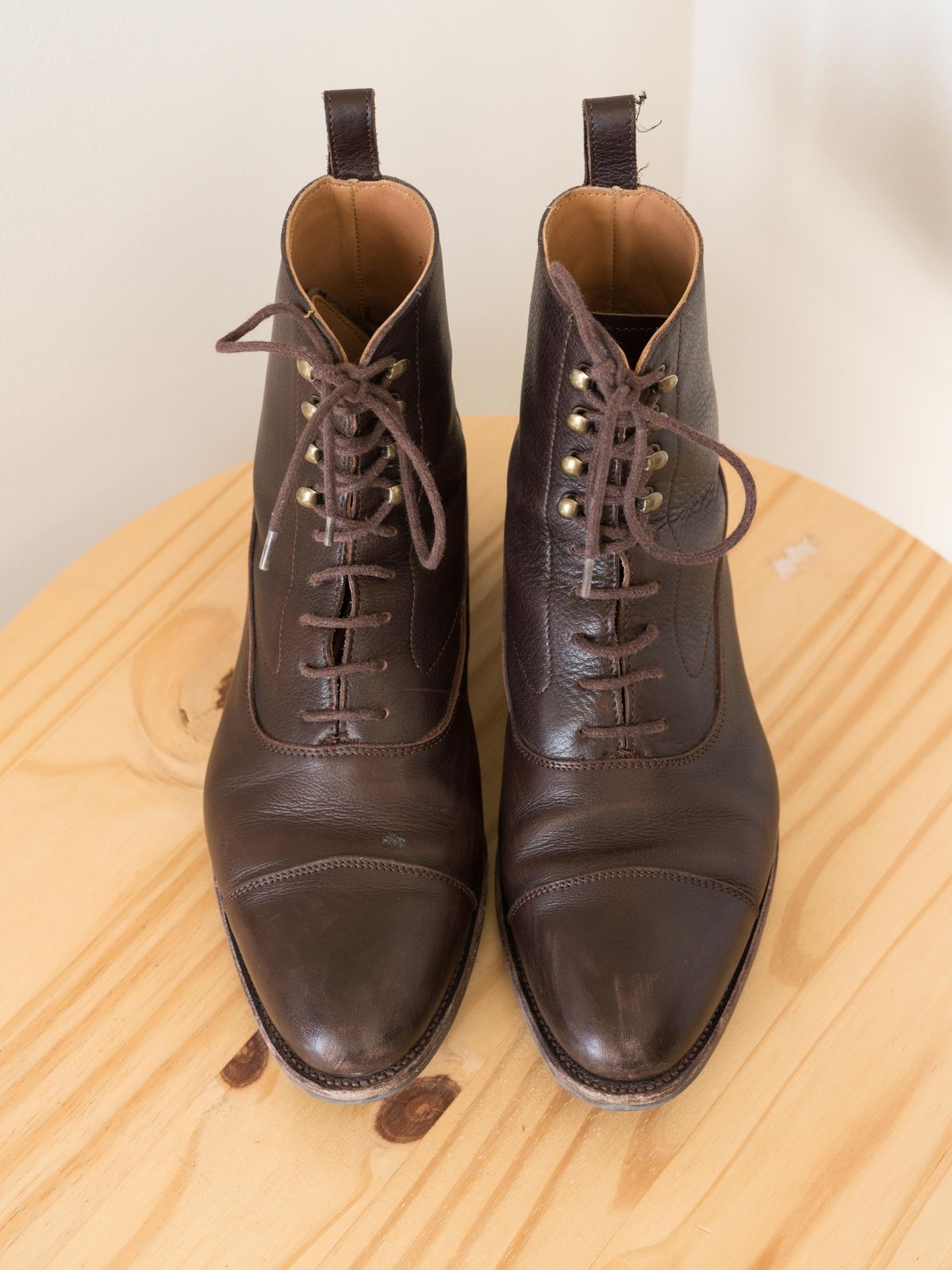 Photo by J_L on March 4, 2024 of the Meermin Balmoral Boot in D’Annonay Dark Brown Softcalf.