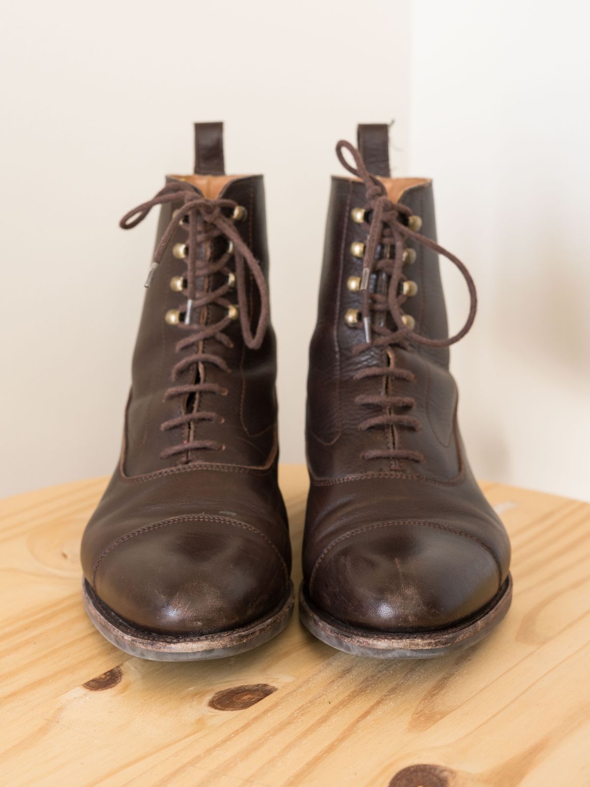 Photo by J_L on March 4, 2024 of the Meermin Balmoral Boot in D’Annonay Dark Brown Softcalf.