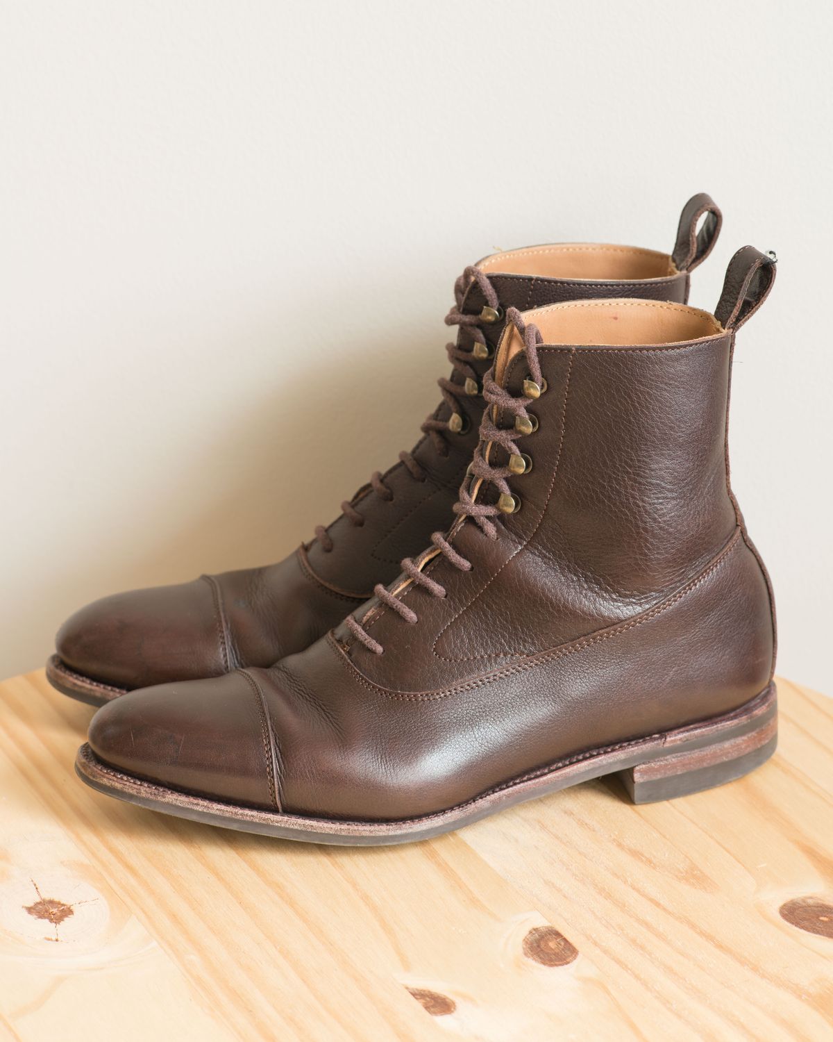 Photo by J_L on April 3, 2024 of the Meermin Balmoral Boot in D’Annonay Dark Brown Softcalf.