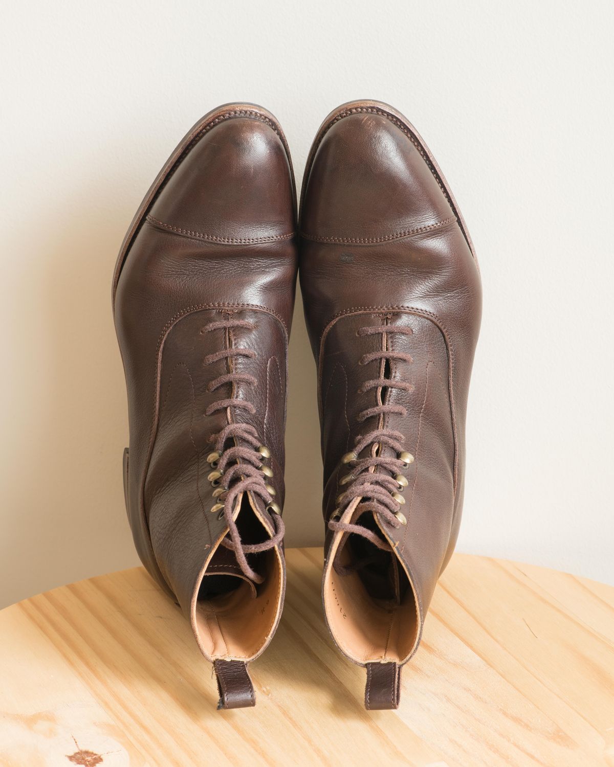 Photo by J_L on April 3, 2024 of the Meermin Balmoral Boot in D’Annonay Dark Brown Softcalf.