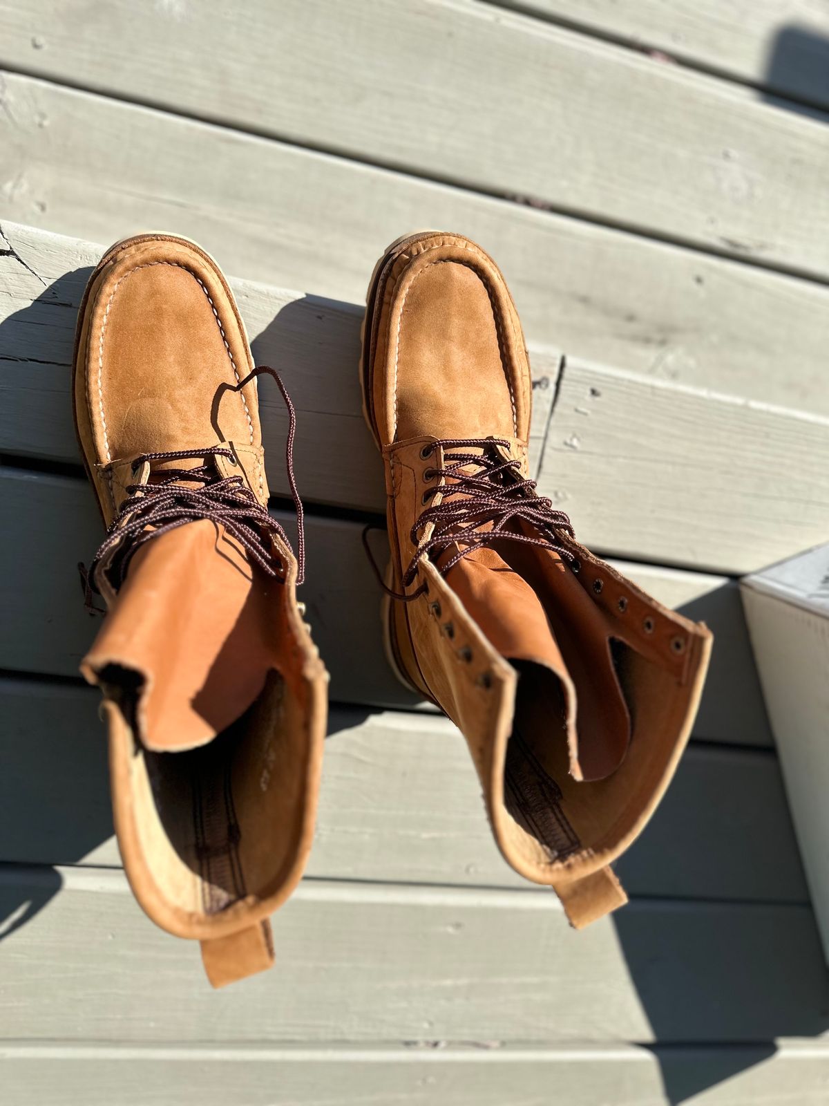 Photo by thechadthetnbootguy on November 9, 2023 of the Russell Moccasin Co. South 40 Birdshooter in Pecos Gaucho Chamois.