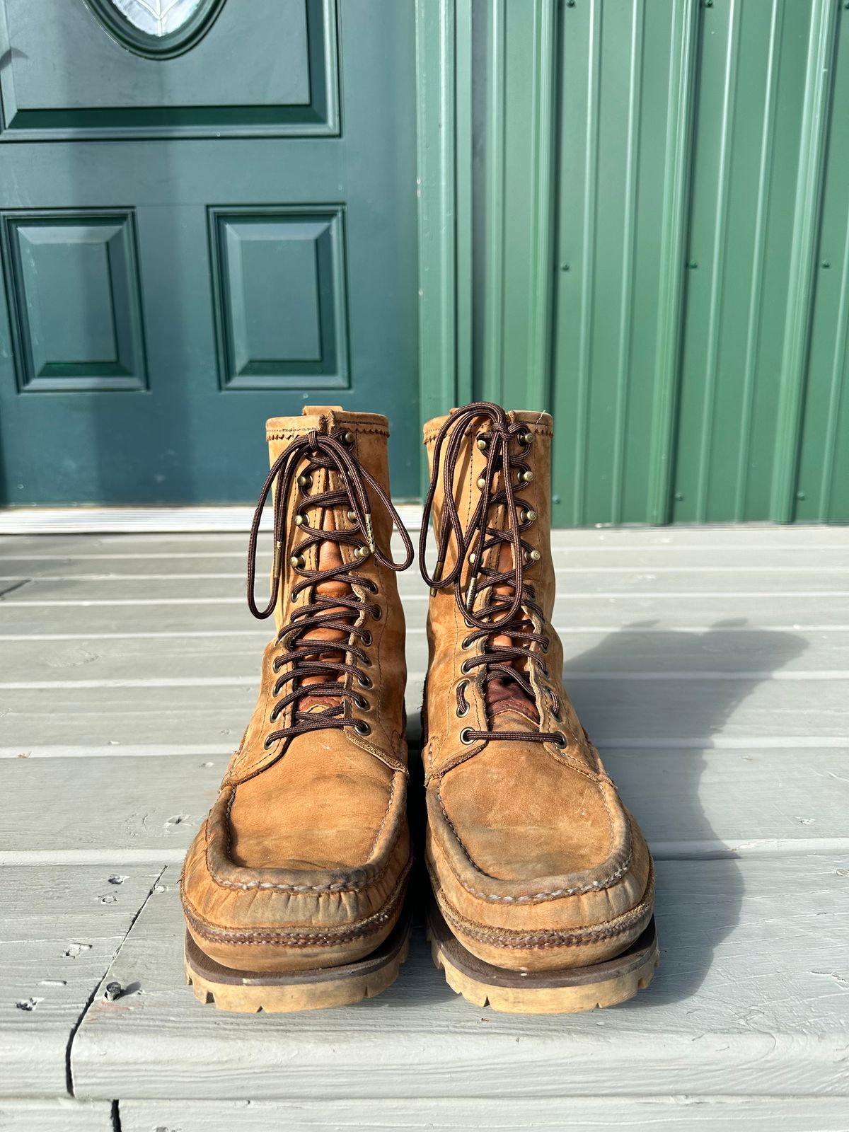 Photo by thechadthetnbootguy on December 6, 2023 of the Russell Moccasin Co. South 40 Birdshooter in Pecos Gaucho Chamois.