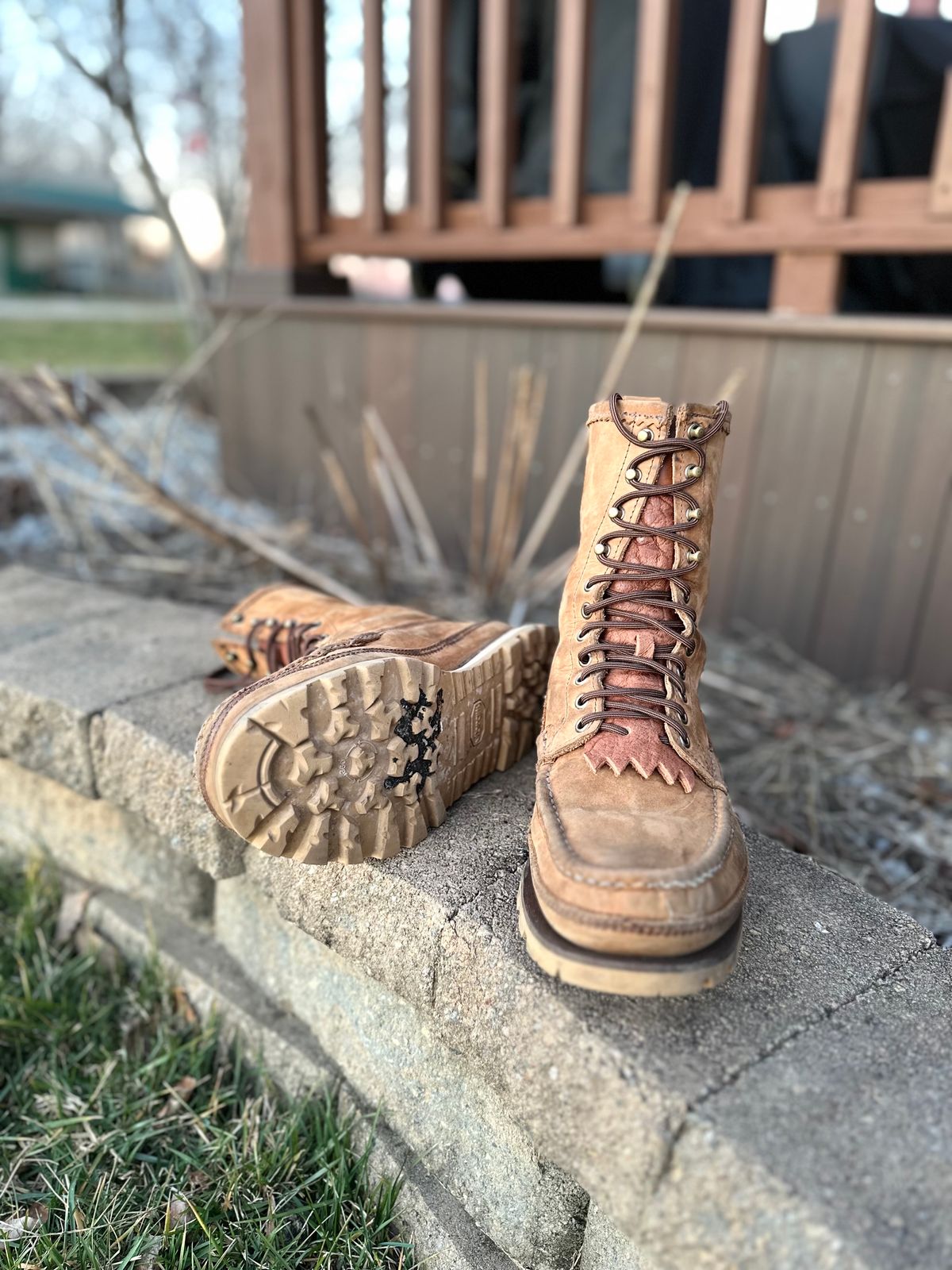 Photo by thechadthetnbootguy on February 6, 2024 of the Russell Moccasin Co. South 40 Birdshooter in Pecos Gaucho Chamois.