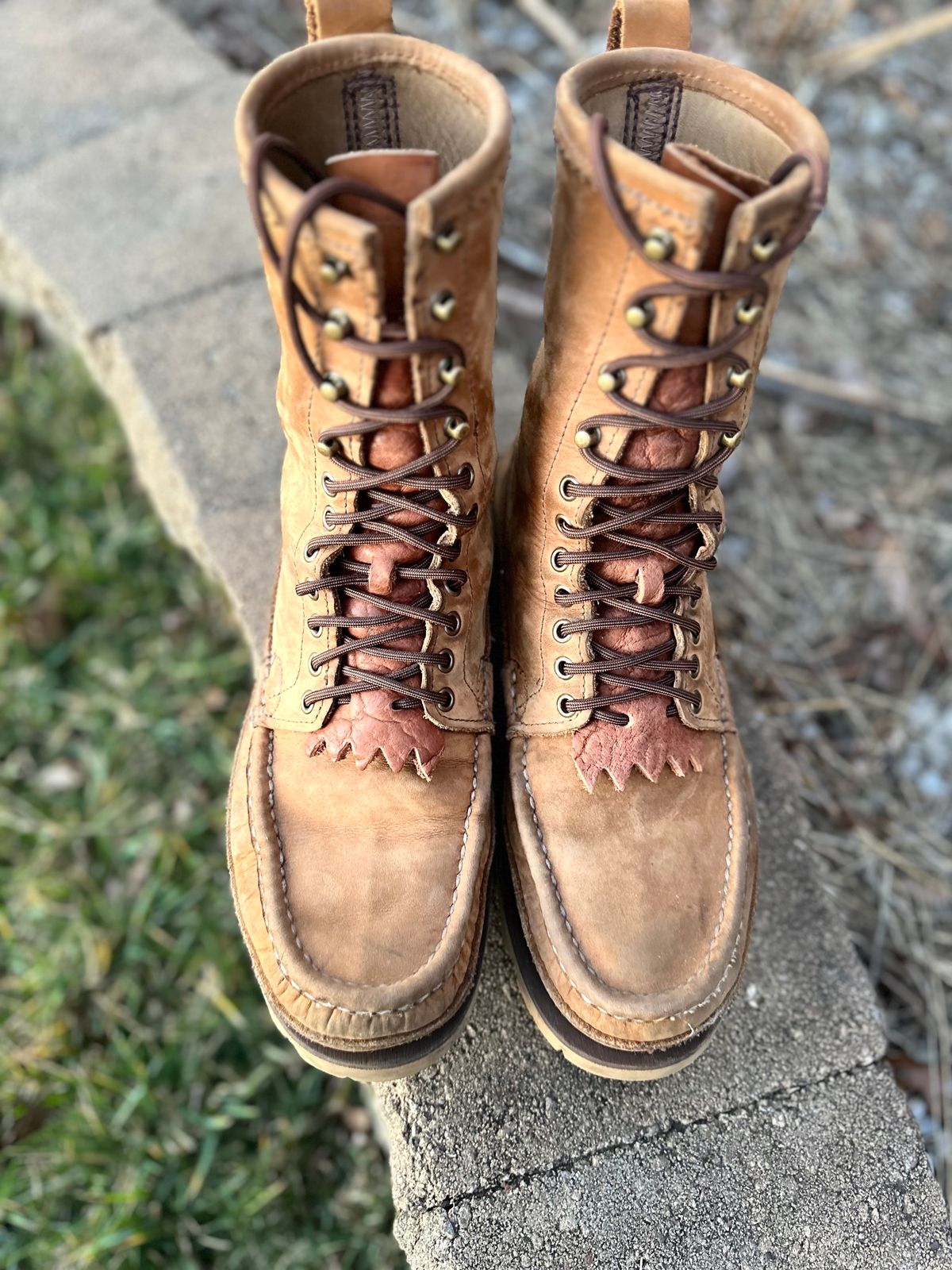 Photo by thechadthetnbootguy on February 6, 2024 of the Russell Moccasin Co. South 40 Birdshooter in Pecos Gaucho Chamois.