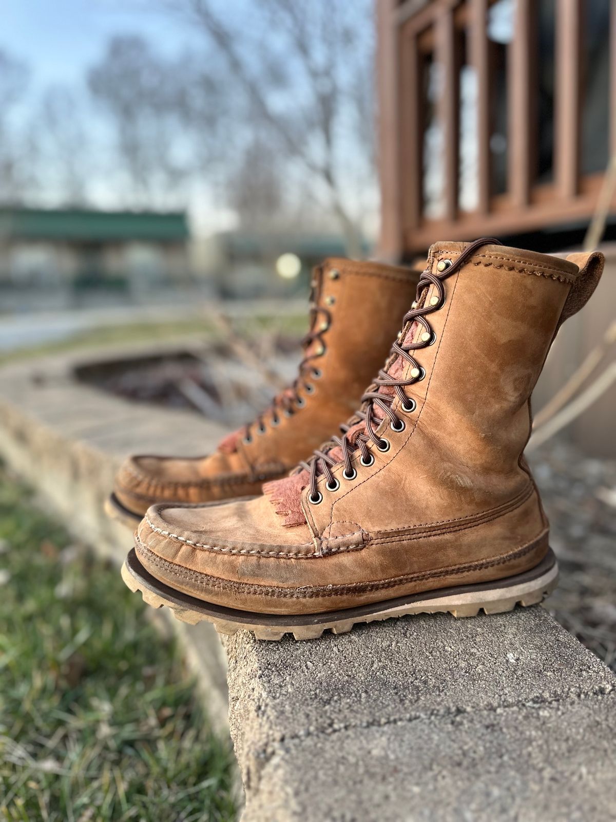 Photo by thechadthetnbootguy on February 6, 2024 of the Russell Moccasin Co. South 40 Birdshooter in Pecos Gaucho Chamois.