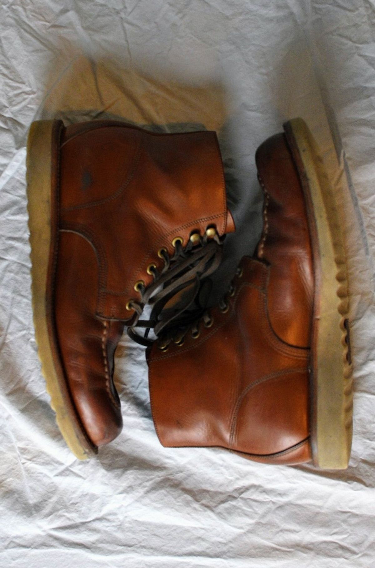 Photo by SKopp on December 3, 2023 of the Grant Stone Brass Boot in Badalassi Carlo Saddle Tan Minerva.