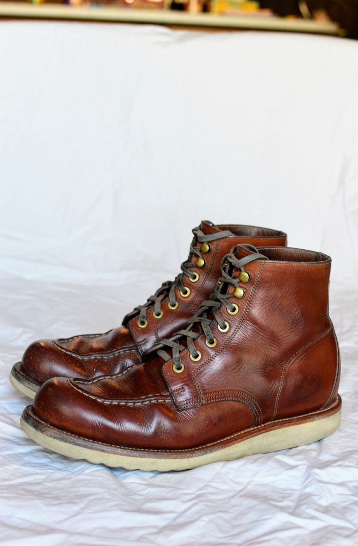 Photo by SKopp on March 4, 2024 of the Grant Stone Brass Boot in Badalassi Carlo Saddle Tan Minerva.