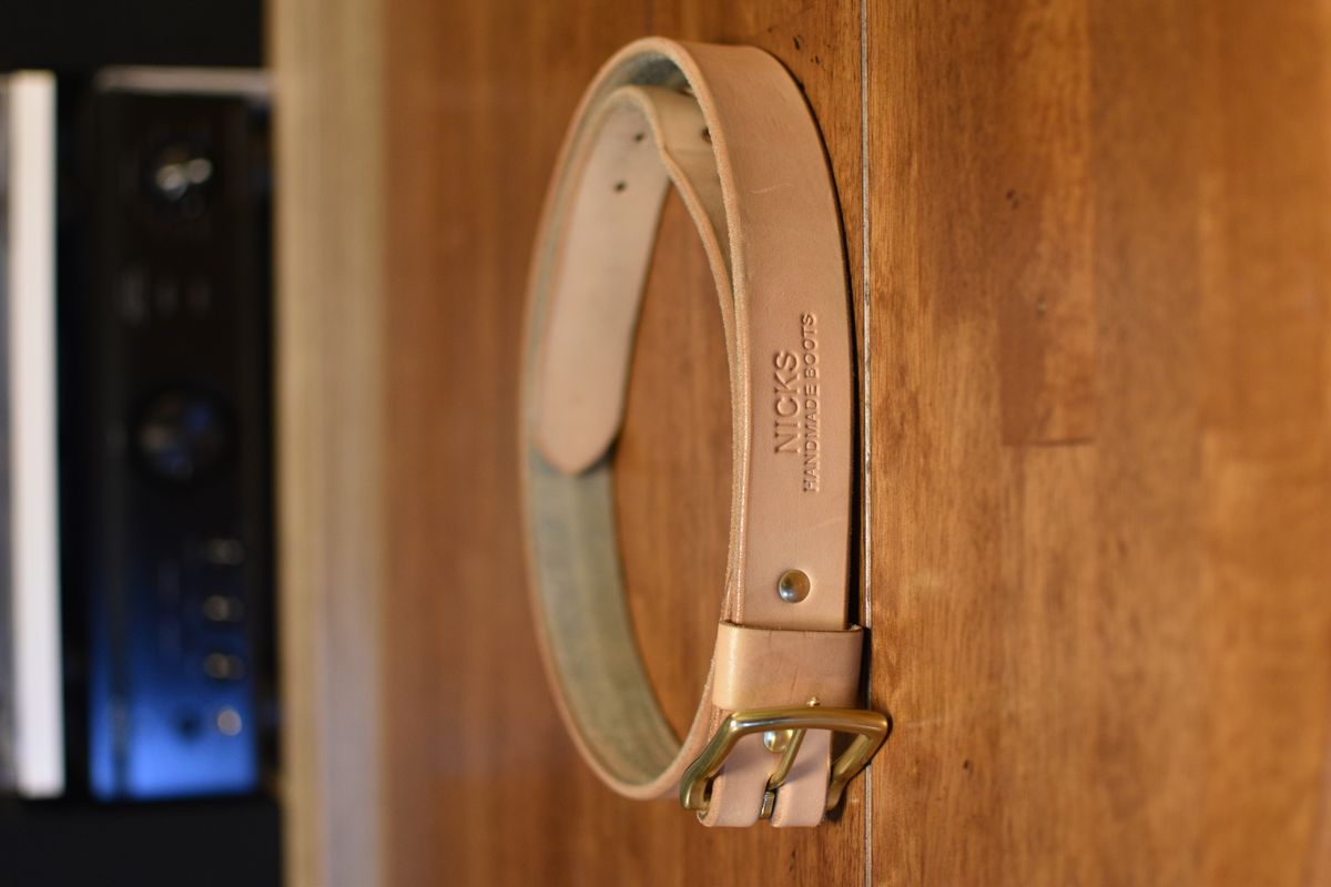 Photo by SKopp on January 1, 2026 of the Nicks Heavy Duty Work Belt in Wickett & Craig Natural Veg Tan.