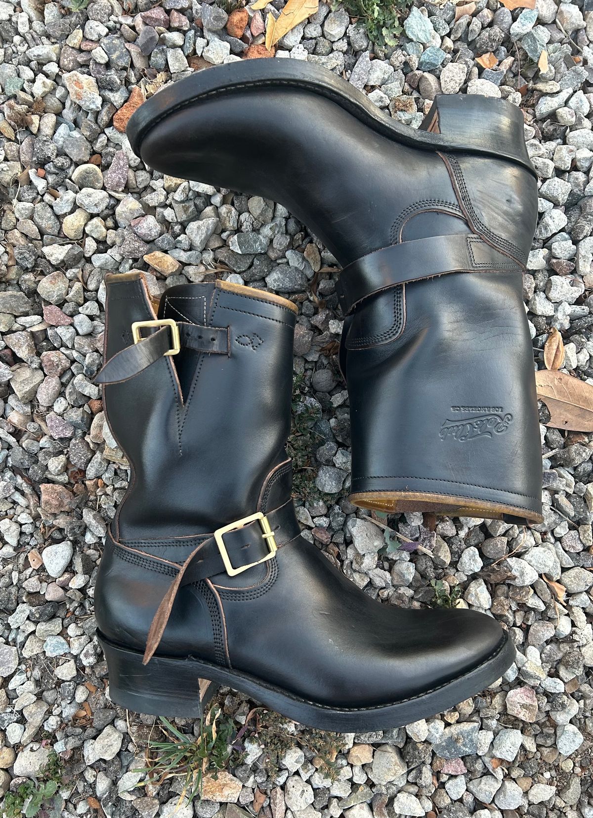 Photo by PatinaTechnodrome on November 6, 2023 of the Role Club Engineer Boots in Horween Black Chromexcel Horsehide.