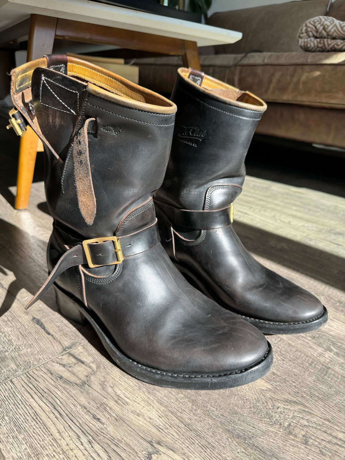 Photo by PatinaTechnodrome on January 5, 2024 of the Role Club Engineer Boots in Horween Black Chromexcel Horsehide.