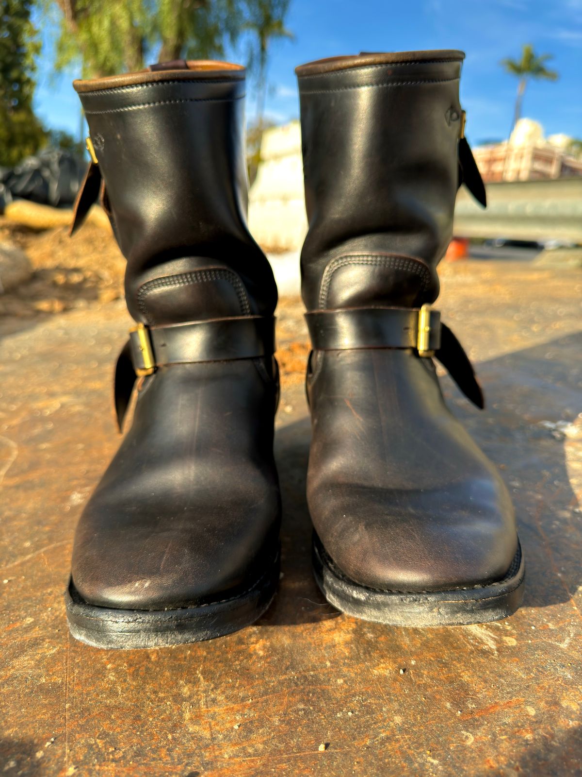 Photo by PatinaTechnodrome on March 6, 2024 of the Role Club Engineer Boots in Horween Black Chromexcel Horsehide.