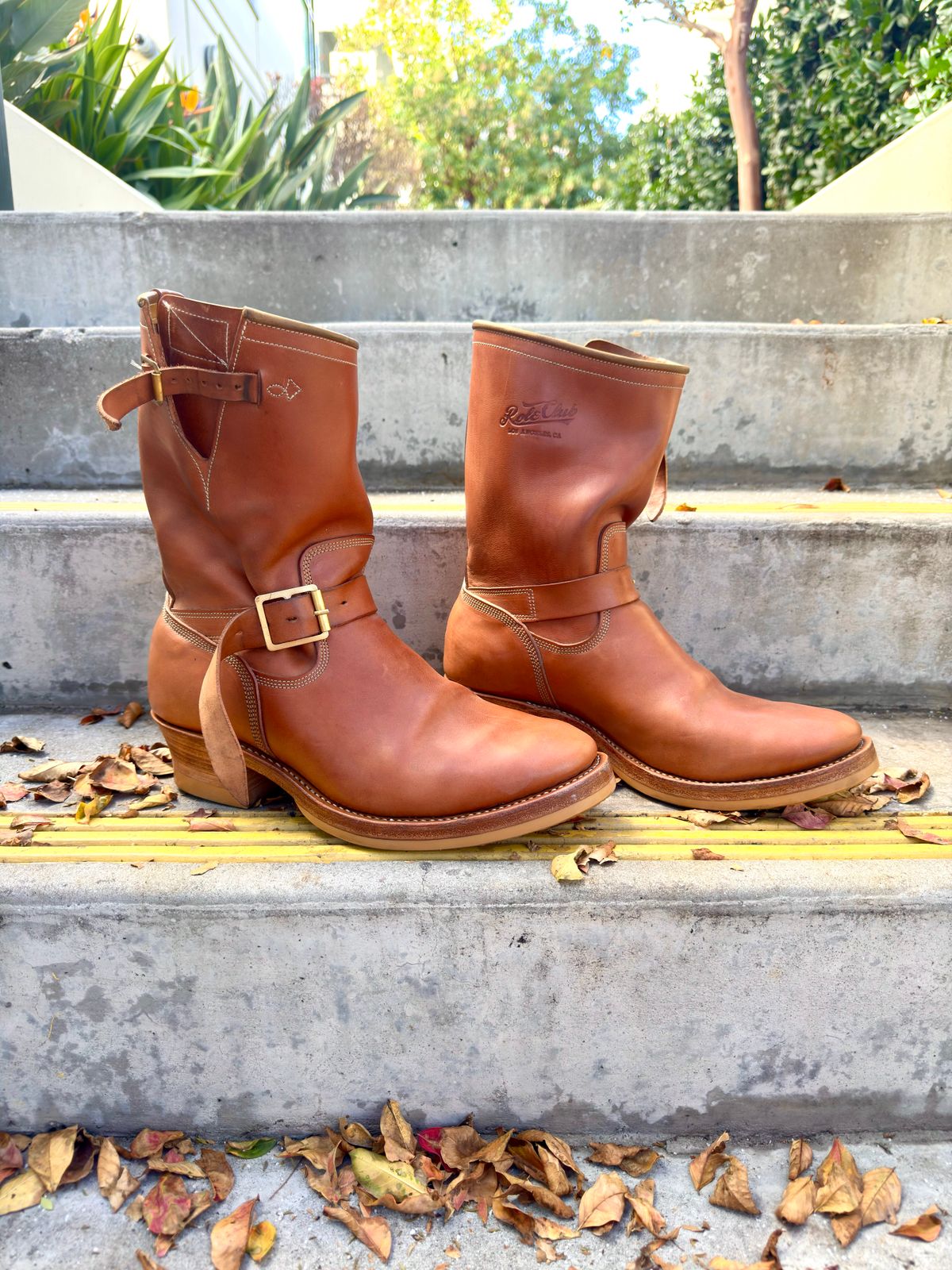 Photo by PatinaTechnodrome on December 4, 2025 of the Role Club Engineer Boots in Natural Italian Horsehide.