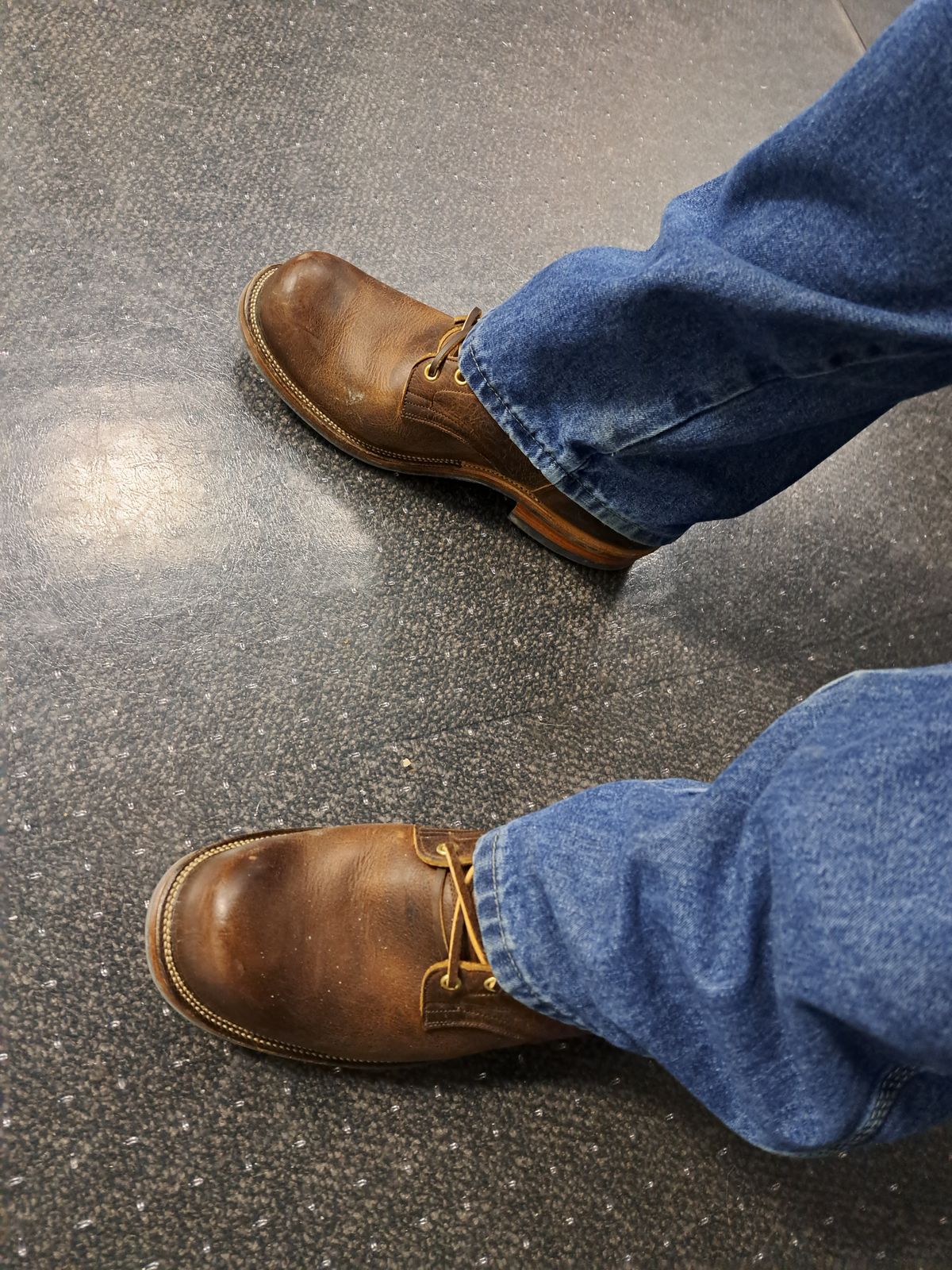 Photo by jdog21 on June 20, 2023 of the Viberg Service Boot in Horween Rowdy Dachshund.