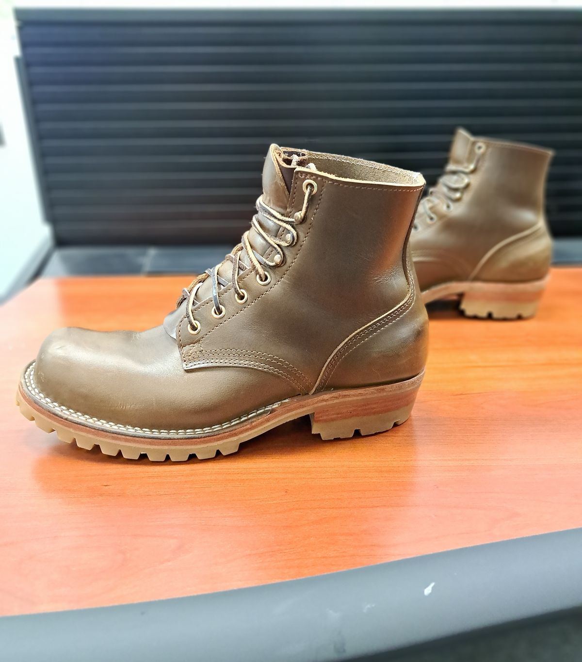 Photo by jdog21 on April 5, 2024 of the Nicks Prospector in Horween Olive Chromexcel.