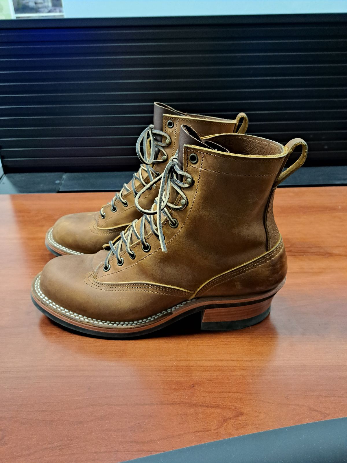 Photo by jdog21 on November 9, 2022 of the Nicks Lace To Toe in Horween Orange Predator.