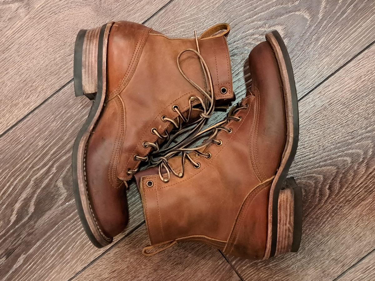 Photo by jdog21 on March 6, 2023 of the Nicks Lace To Toe in Horween Orange Predator.