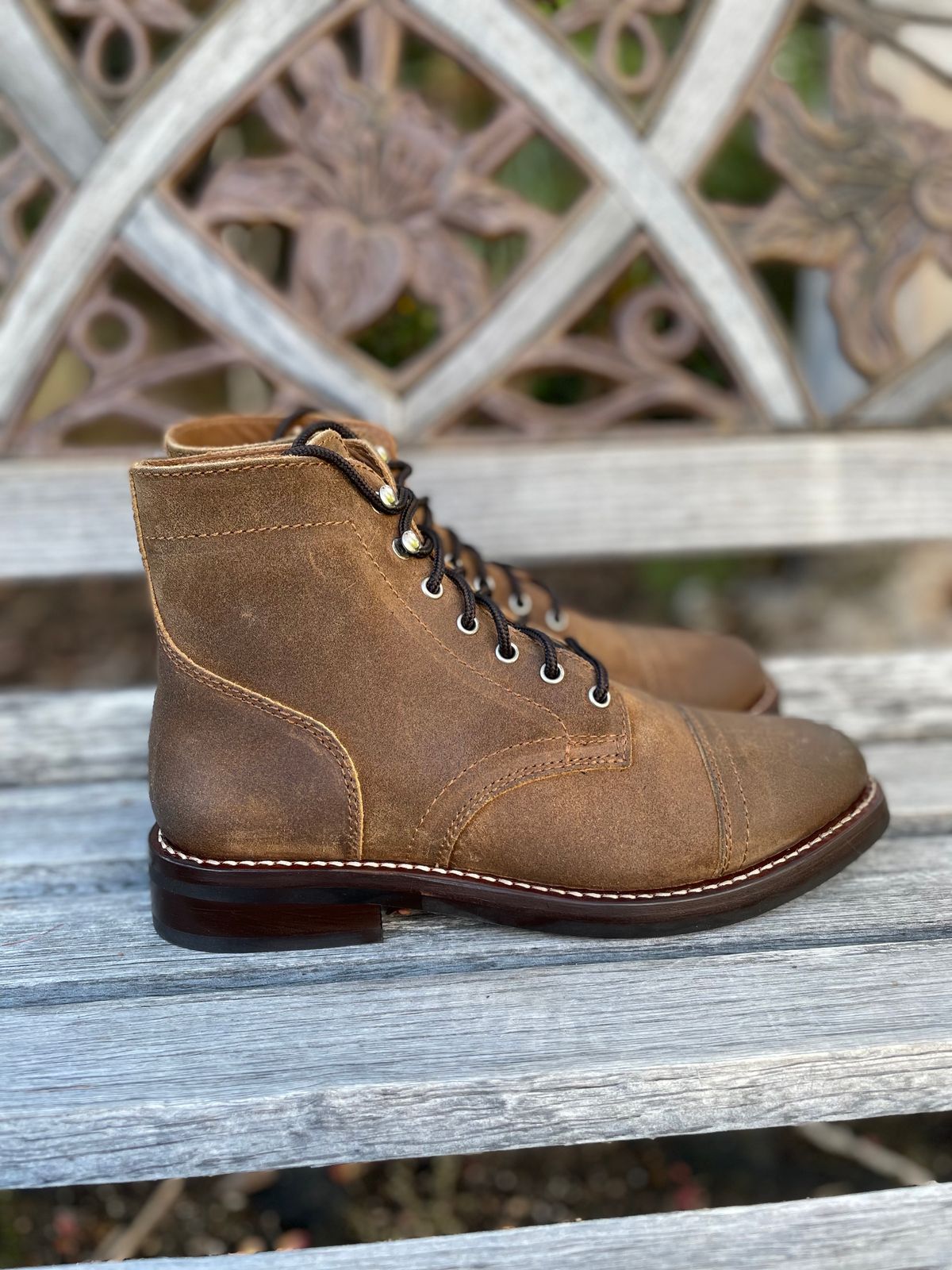 Photo by these_are_my_boots on November 3, 2022 of the Thursday Captain in Unlisted Leather.