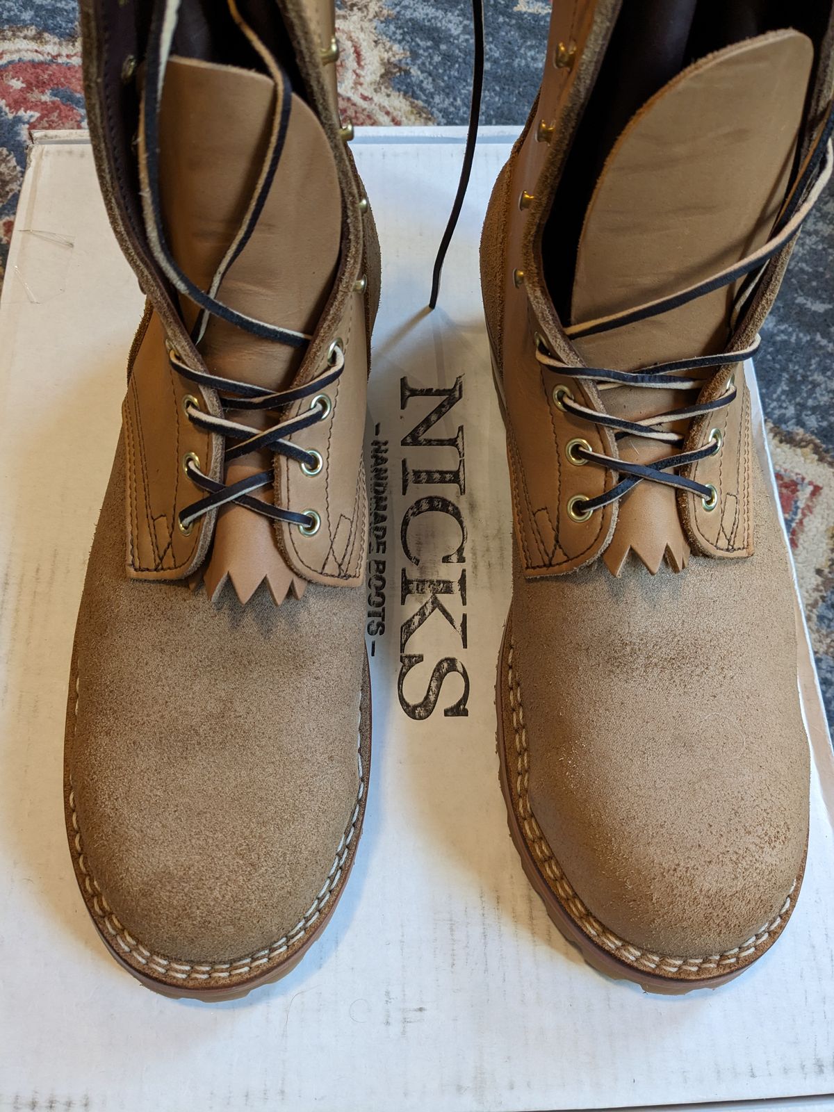 Photo by SirBasilStagHare on October 27, 2023 of the Nicks BuilderPro in Seidel 1964 Tan Roughout.