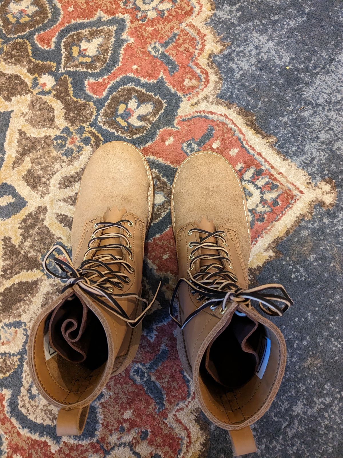 Photo by SirBasilStagHare on November 1, 2023 of the Nicks BuilderPro in Seidel 1964 Tan Roughout.