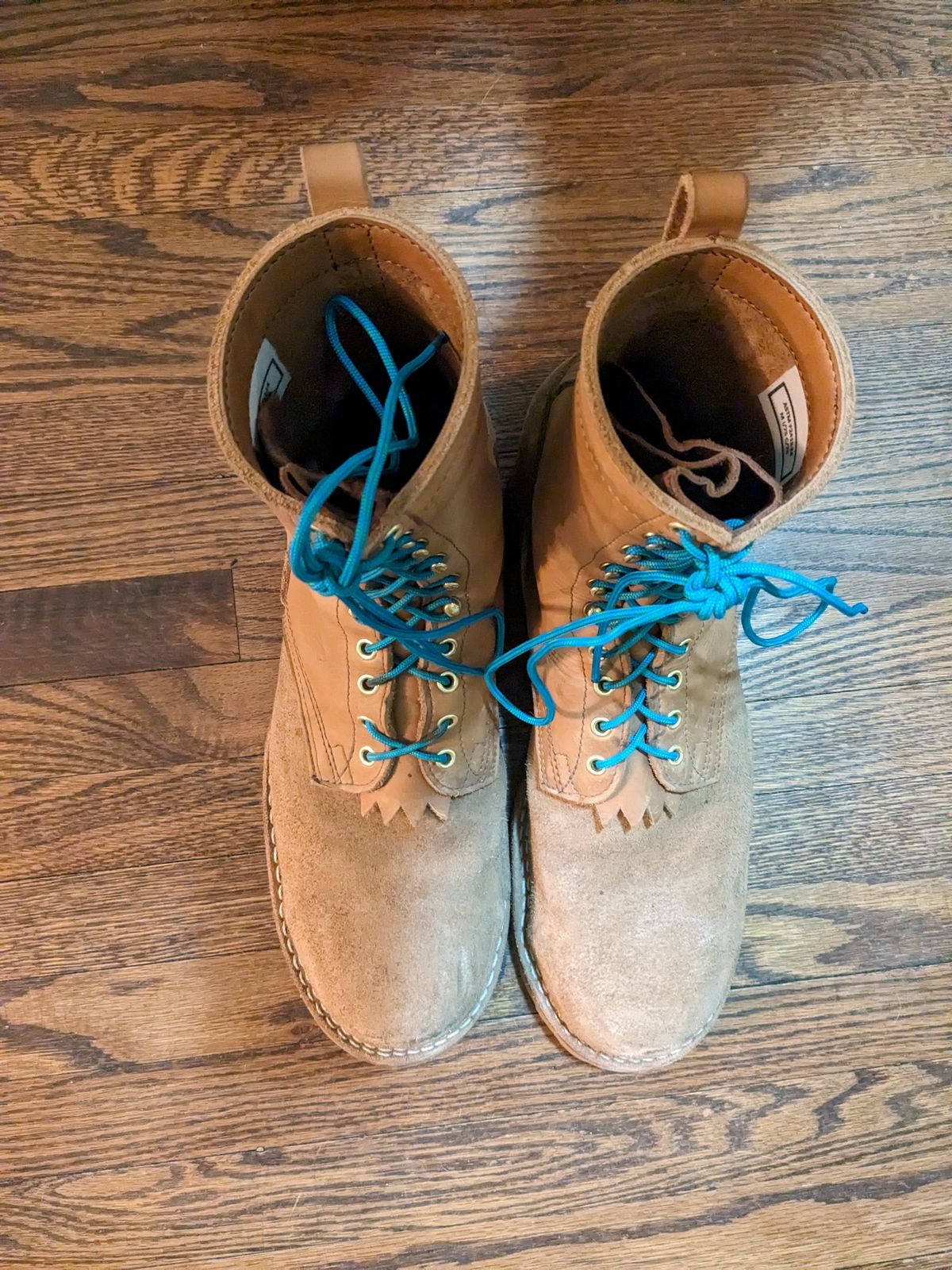 Photo by SirBasilStagHare on January 5, 2024 of the Nicks BuilderPro in Seidel 1964 Tan Roughout.