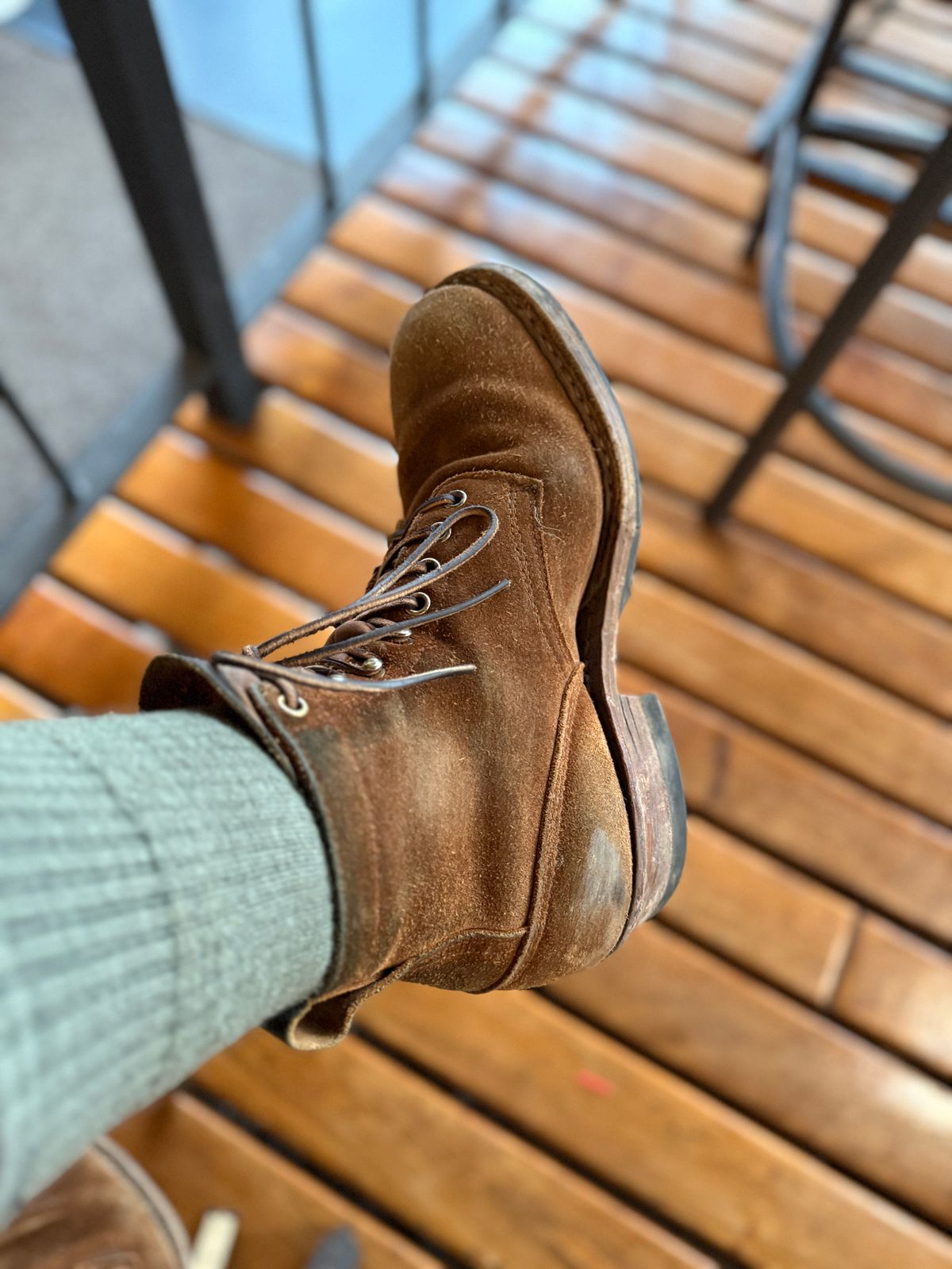 Photo by tlmader on July 9, 2025 of the White's Bounty Hunter in Seidel Distressed Roughout.