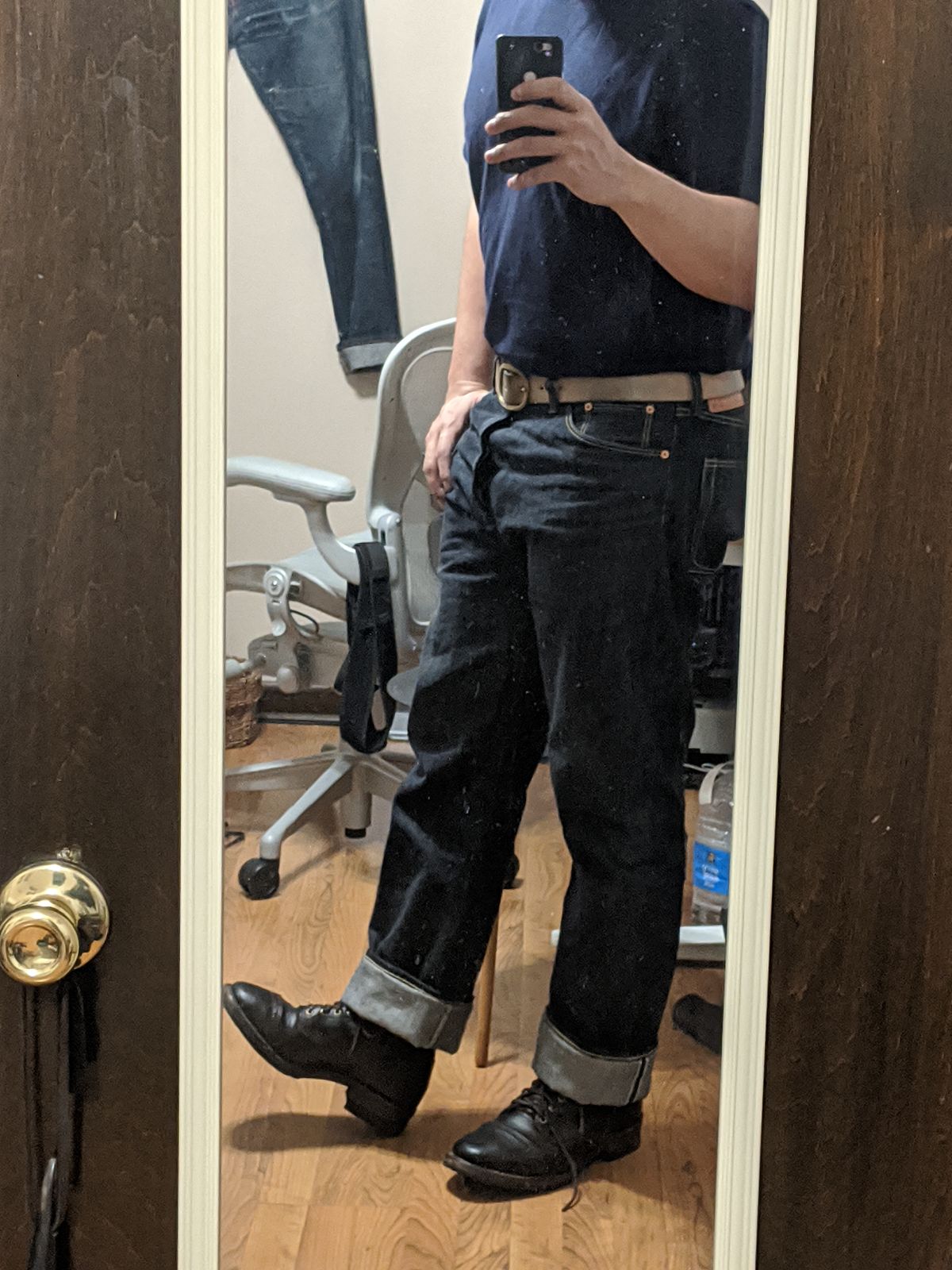 Photo by tlmader on May 20, 2020 of the Roy R01 "Indigo Lovers" in 13.5 oz Blackseed Cone Mills Selvedge Denim.