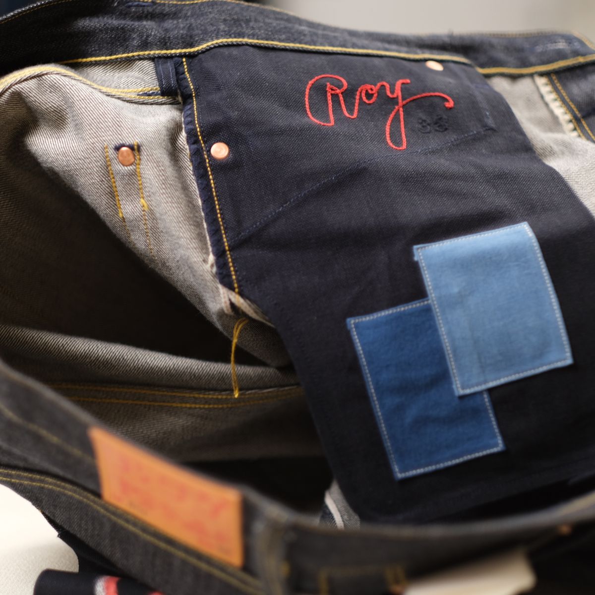 Photo by tlmader on May 12, 2020 of the Roy R01 "Indigo Lovers" in 13.5 oz Blackseed Cone Mills Selvedge Denim.