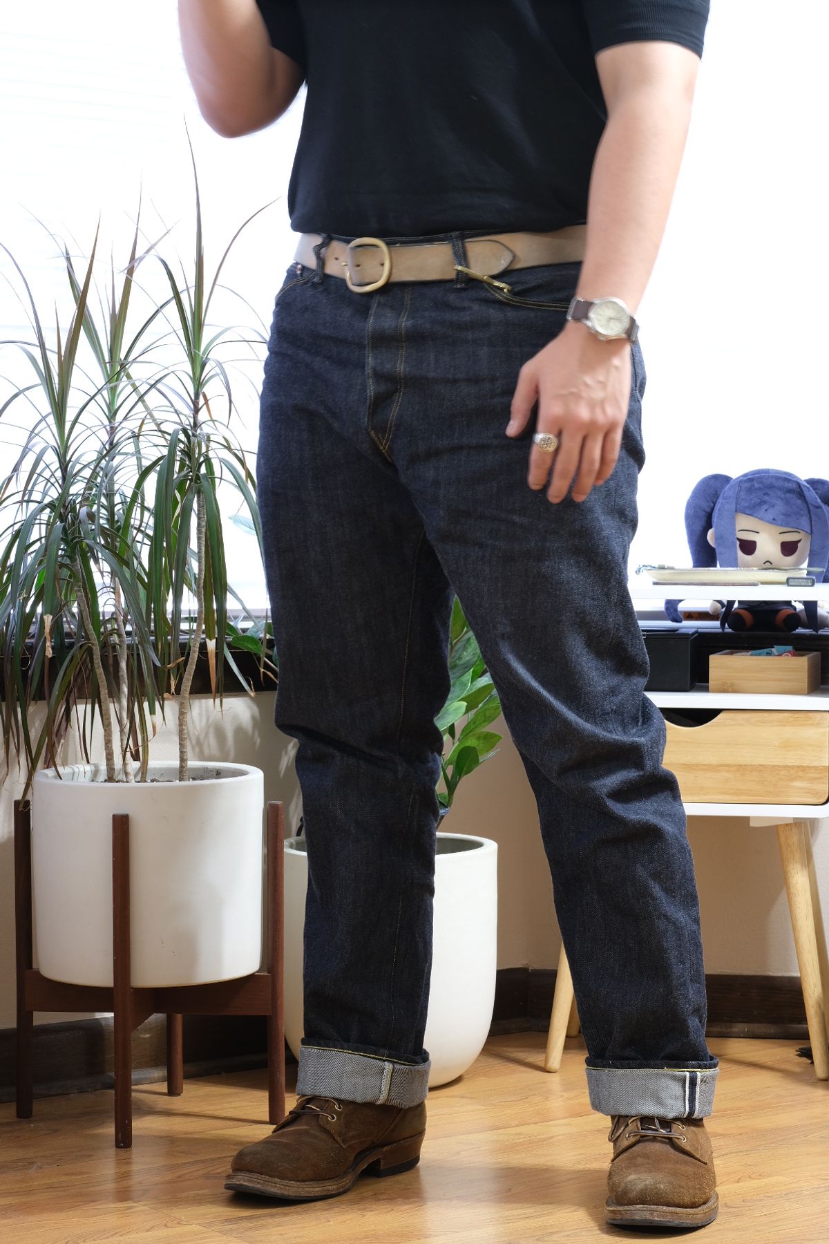 Photo by tlmader on May 15, 2020 of the Roy R01 "Indigo Lovers" in 13.5 oz Blackseed Cone Mills Selvedge Denim.