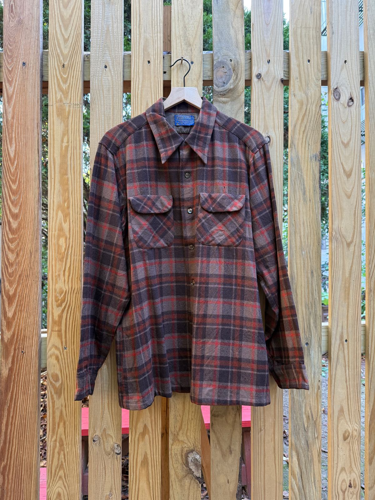 Photo by tlmader on October 3, 2025 of the Pendleton 50s/60s Board Shirt in Plaid 100% Virgin Wool.