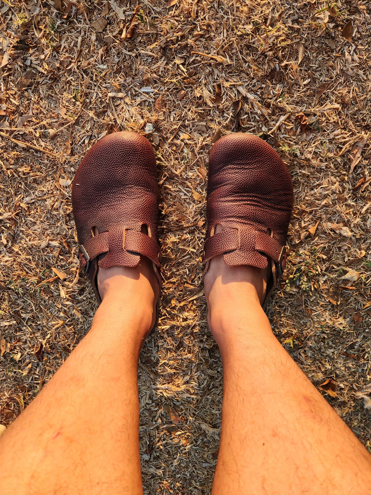 Photo by tlmader on September 9, 2024 of the Birkenstock Boston in Horween Football.