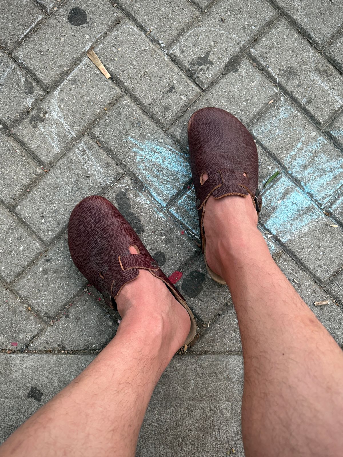 Photo by tlmader on June 5, 2025 of the Birkenstock Boston in Horween Football.