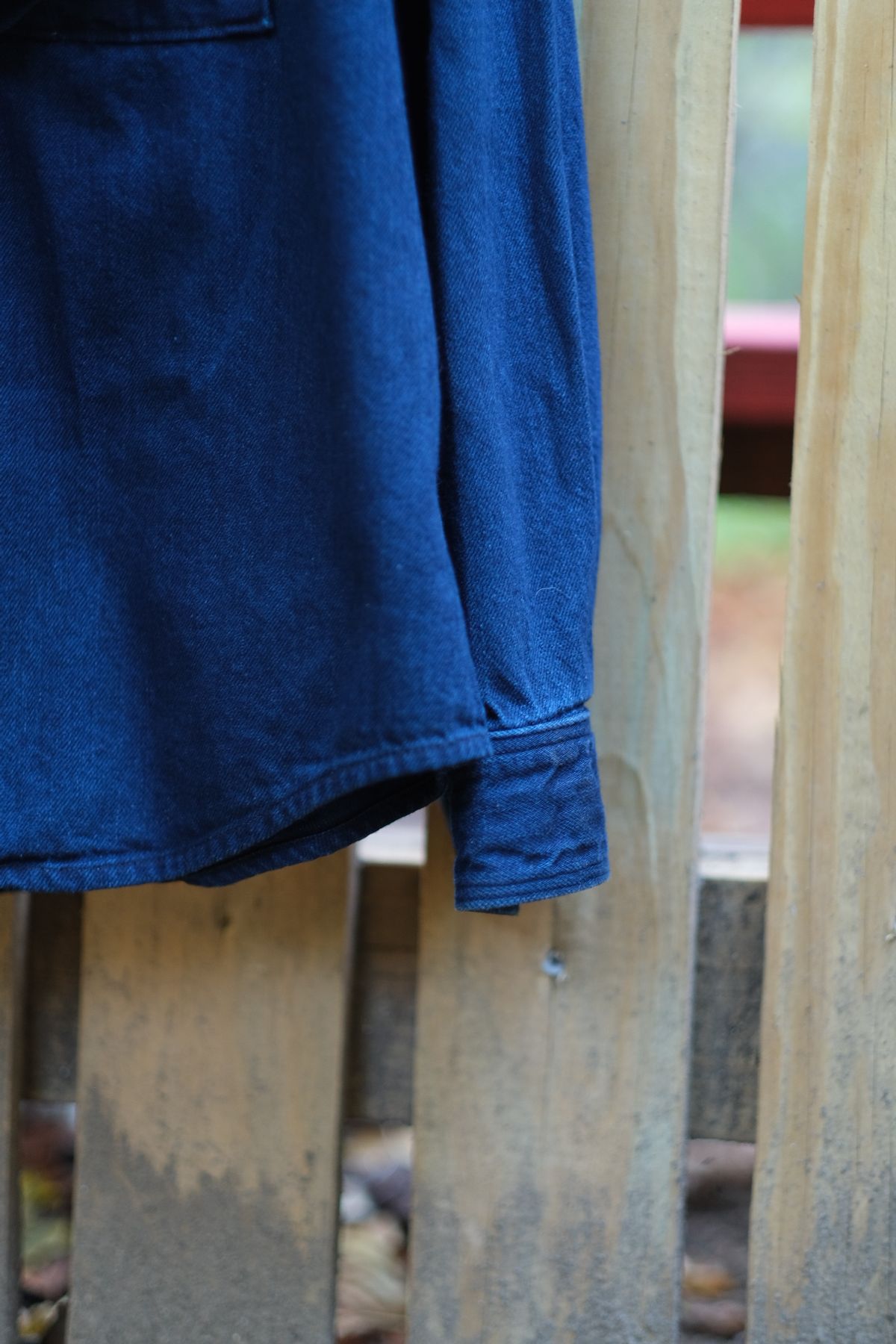 Photo by tlmader on October 3, 2025 of the Kapital Anorak Shirt in 8oz IDGxIDG Denim.