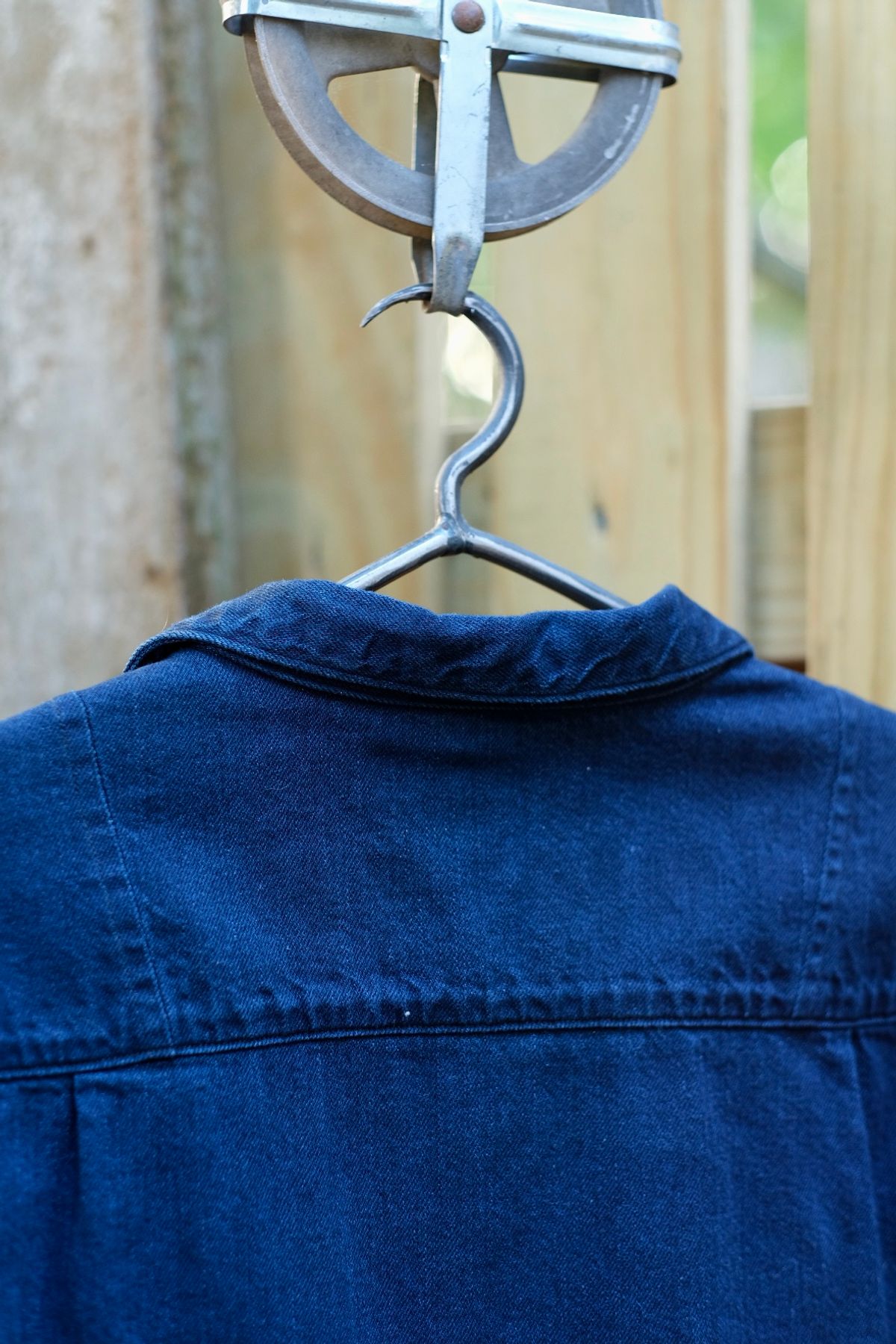 Photo by tlmader on October 3, 2025 of the Kapital Anorak Shirt in 8oz IDGxIDG Denim.