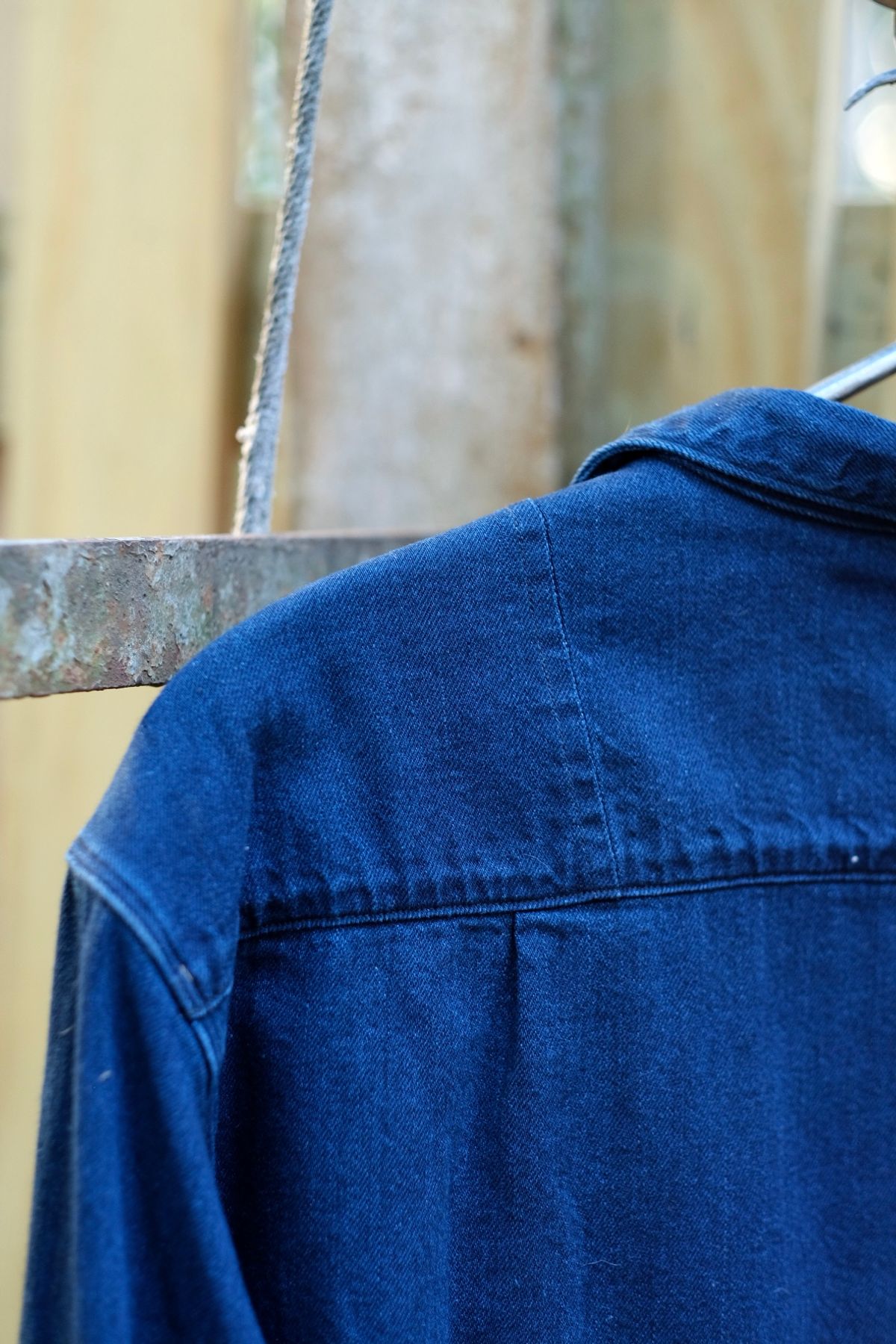 Photo by tlmader on October 3, 2025 of the Kapital Anorak Shirt in 8oz IDGxIDG Denim.