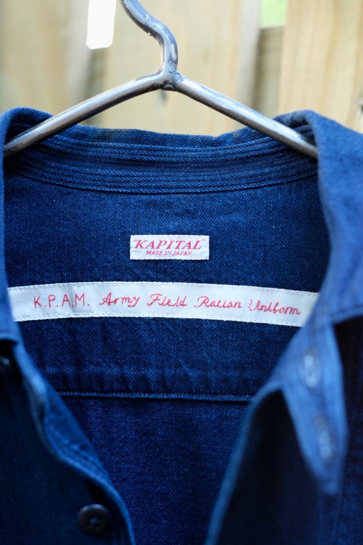 Photo by tlmader on October 3, 2025 of the Kapital Anorak Shirt in 8oz IDGxIDG Denim.