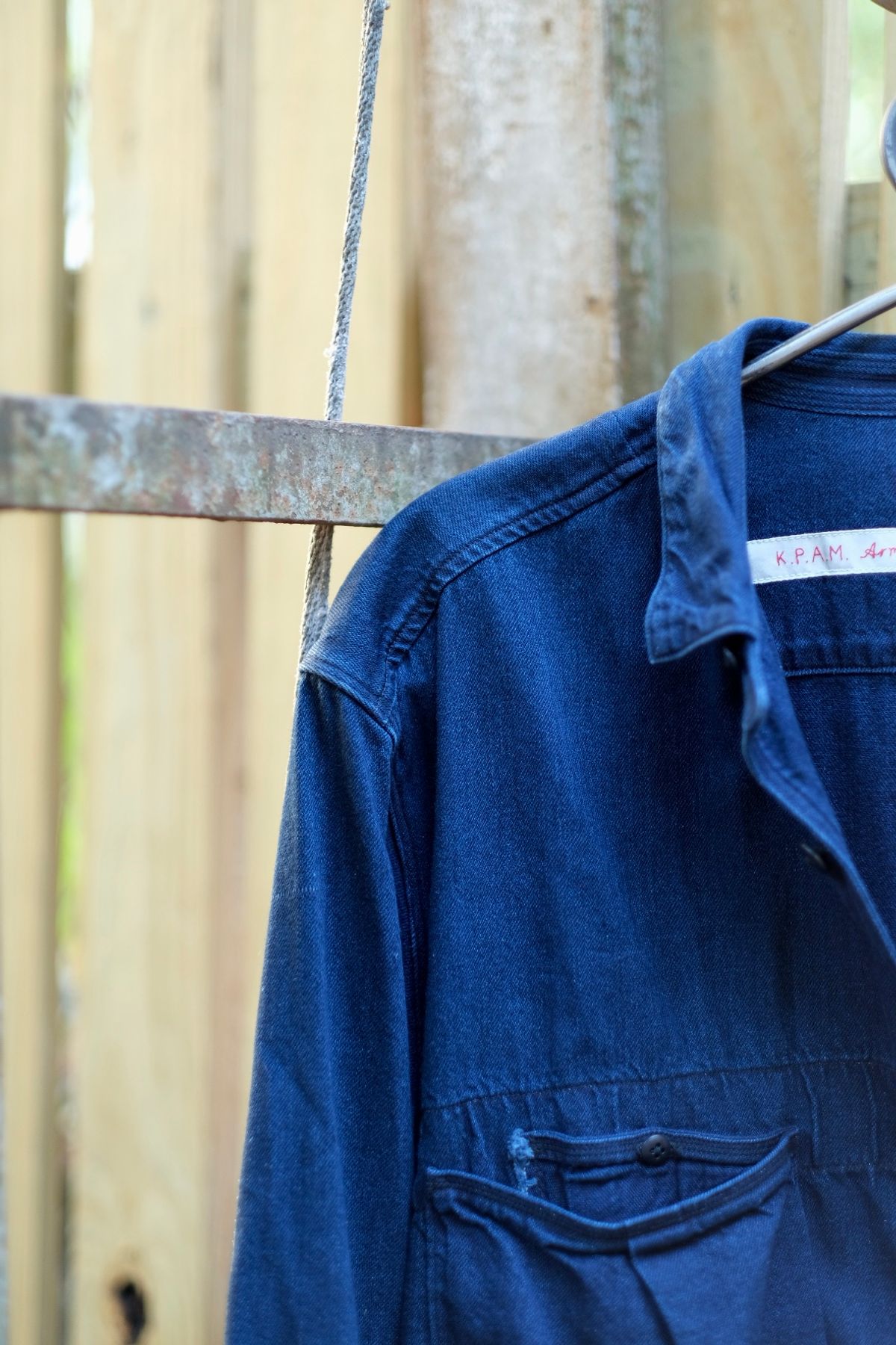 Photo by tlmader on October 3, 2025 of the Kapital Anorak Shirt in 8oz IDGxIDG Denim.