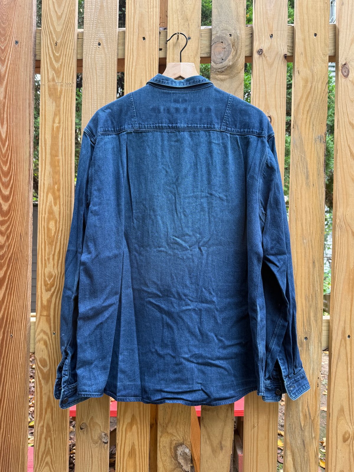 Photo by tlmader on September 27, 2025 of the Kapital Anorak Shirt in 8oz IDGxIDG Denim.