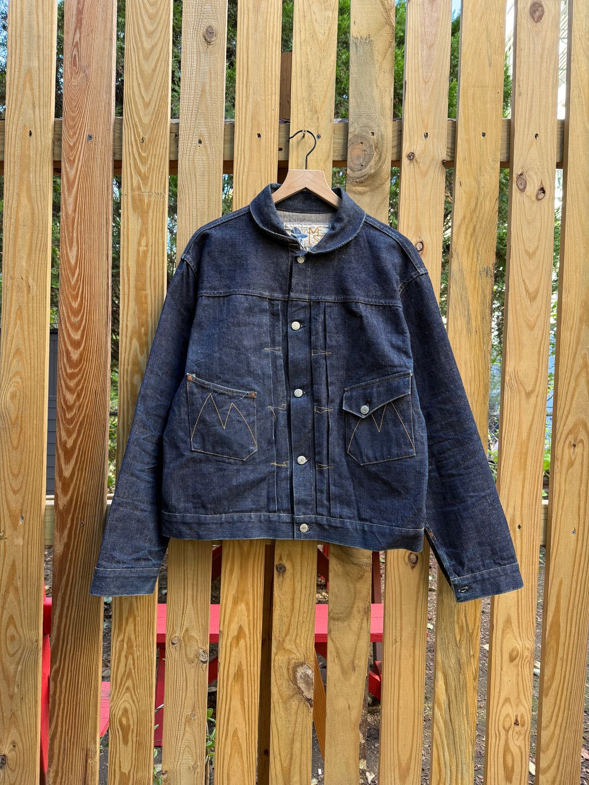Photo by tlmader on October 25, 2025 of the Mister Freedom Ranch Blouse in Okinawa 301 14oz 80% Sugarcane 20% Cotton.