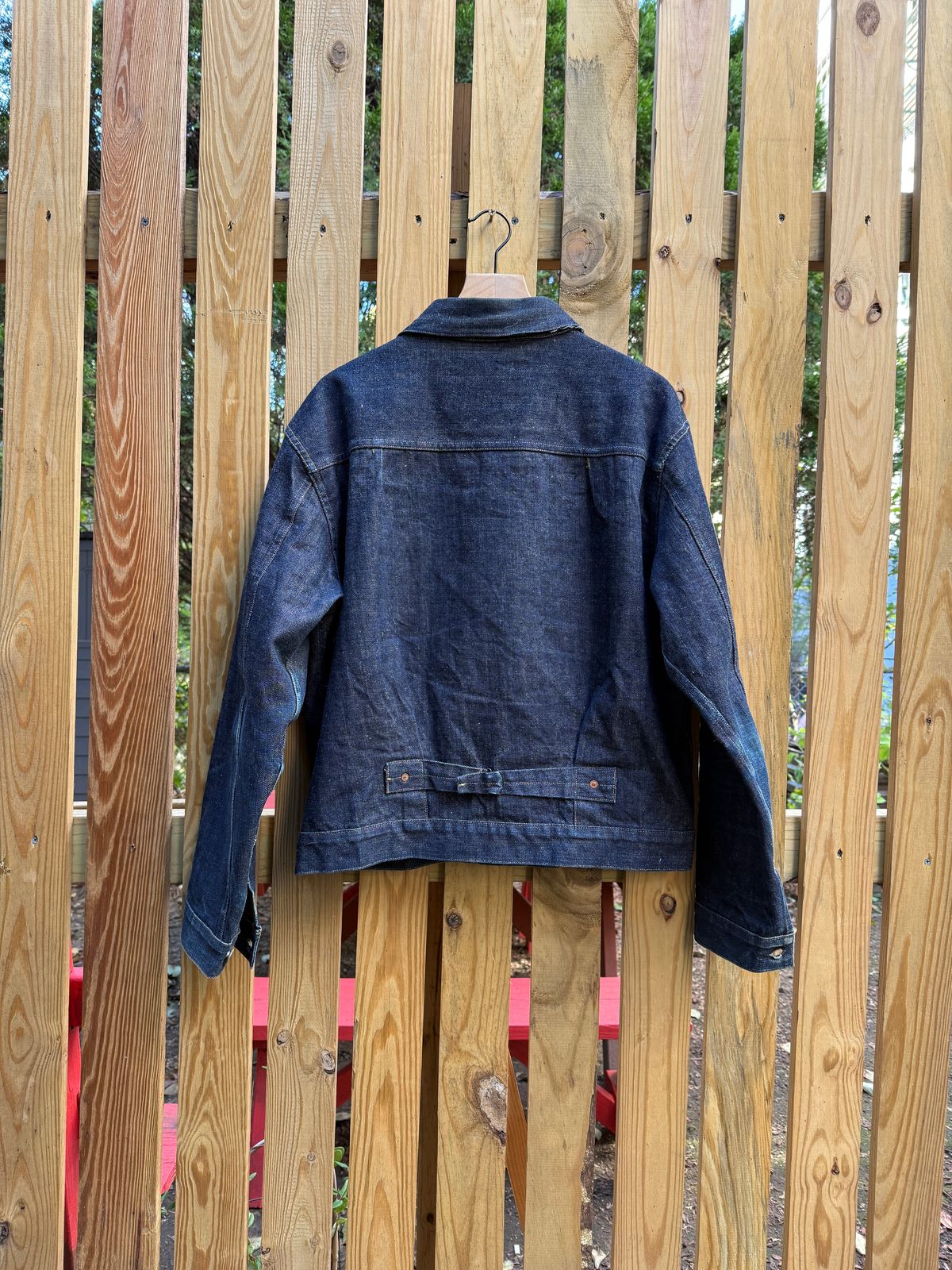 Photo by tlmader on October 25, 2025 of the Mister Freedom Ranch Blouse in Okinawa 301 14oz 80% Sugarcane 20% Cotton.