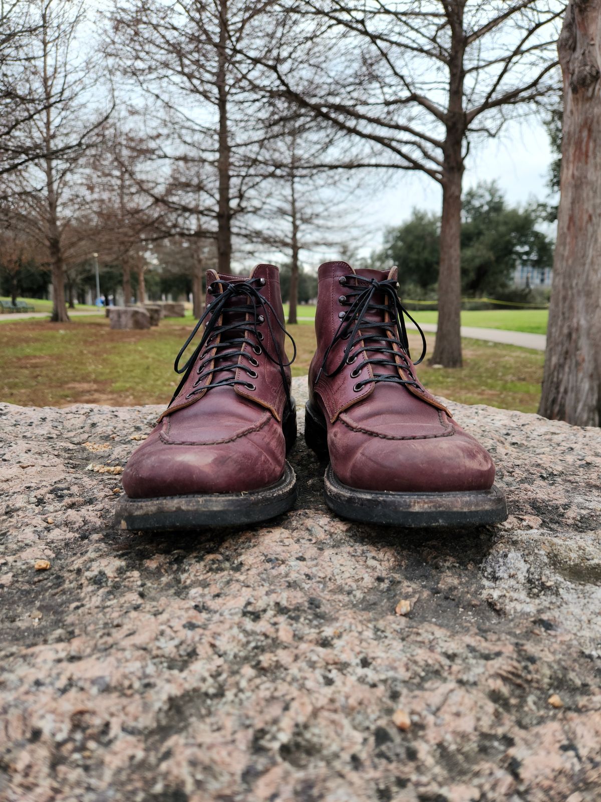 Photo by tlmader on February 4, 2023 of the Role Club Townsman Lace Boots in Horween Color 8 Shell Cordovan.