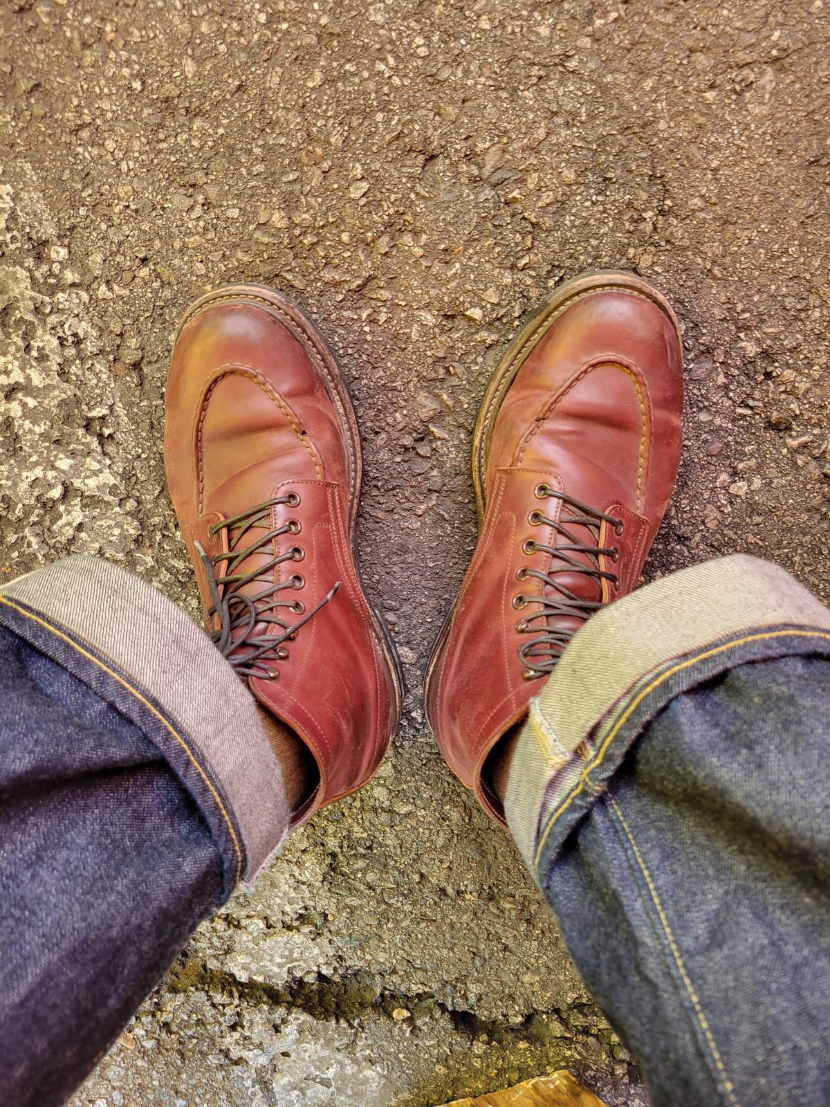 Photo by tlmader on June 18, 2023 of the Role Club Townsman Lace Boots in Horween Color 8 Shell Cordovan.