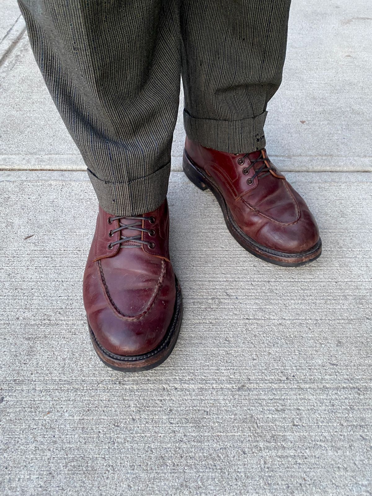 Photo by tlmader on February 7, 2025 of the Role Club Townsman Lace Boots in Horween Color 8 Shell Cordovan.