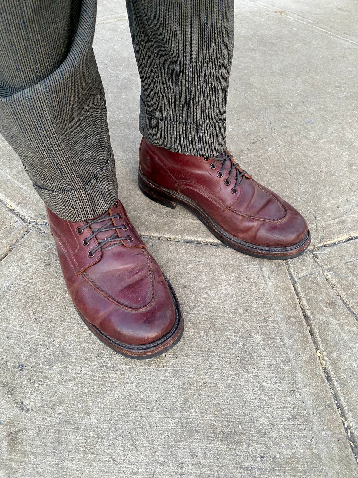 Photo by tlmader on February 7, 2025 of the Role Club Townsman Lace Boots in Horween Color 8 Shell Cordovan.