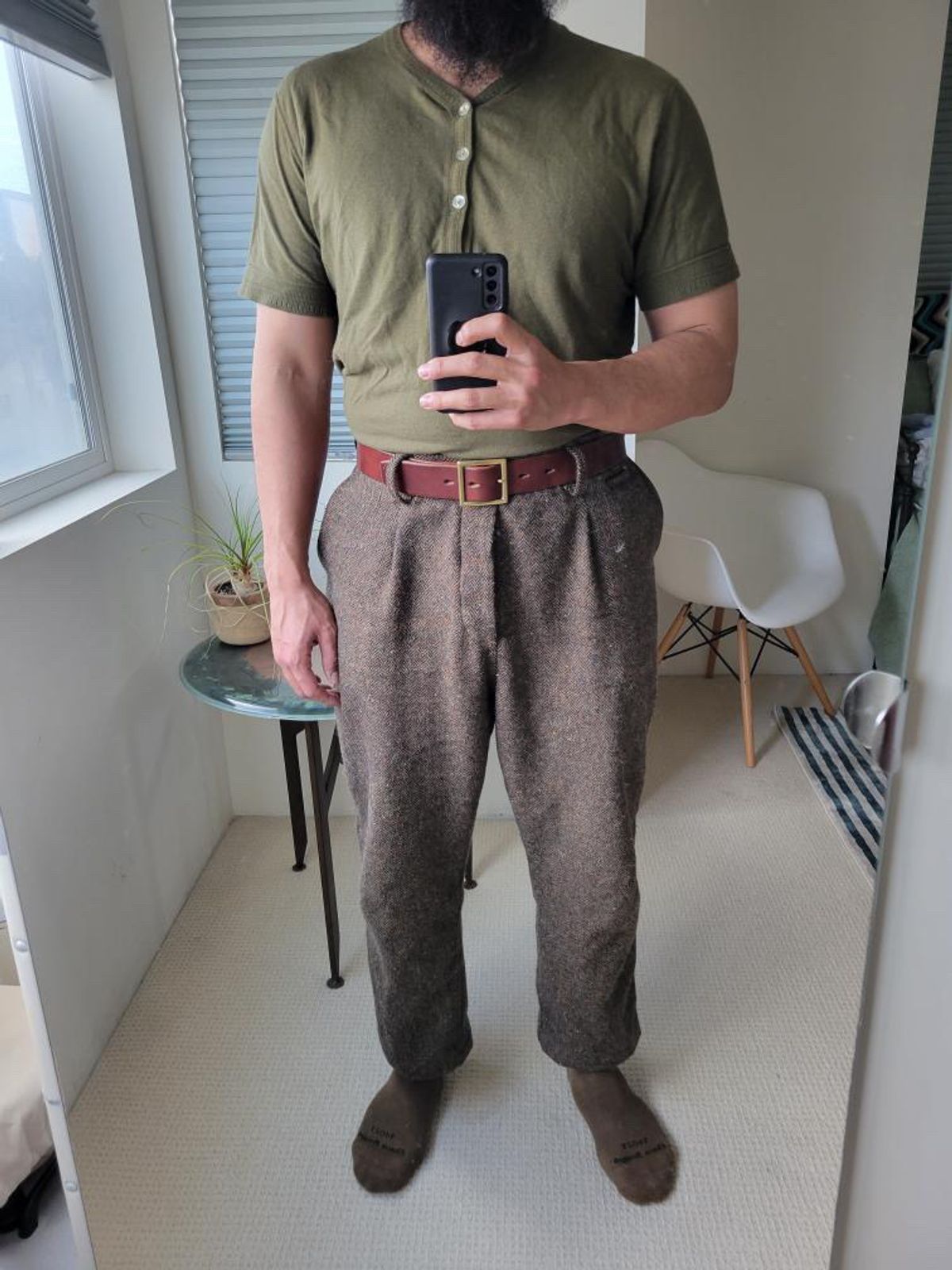 Photo by tlmader on March 30, 2023 of the Wild Frontier Goods Garrison Belt in Shonan Chocolate Saddle Leather.