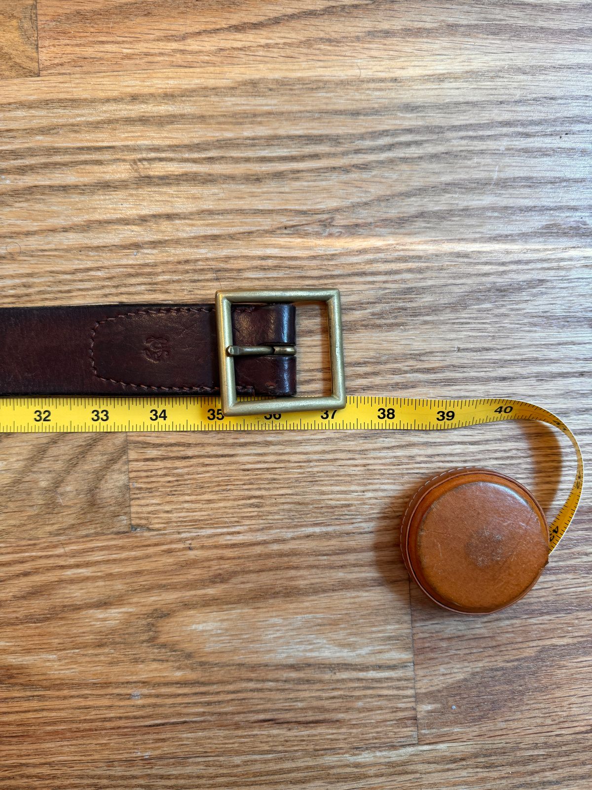 Photo by tlmader on September 18, 2025 of the Wild Frontier Goods Garrison Belt in Shonan Chocolate Saddle Leather.