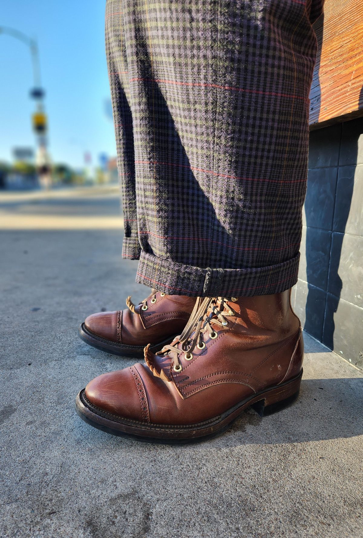 Photo by tlmader on August 11, 2022 of the White Kloud Blucher.87 in Leder Ogawa Coffee Shell Cordovan.