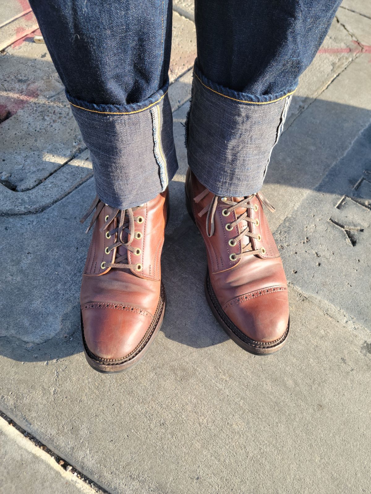 Photo by tlmader on October 23, 2022 of the White Kloud Blucher.87 in Leder Ogawa Coffee Shell Cordovan.